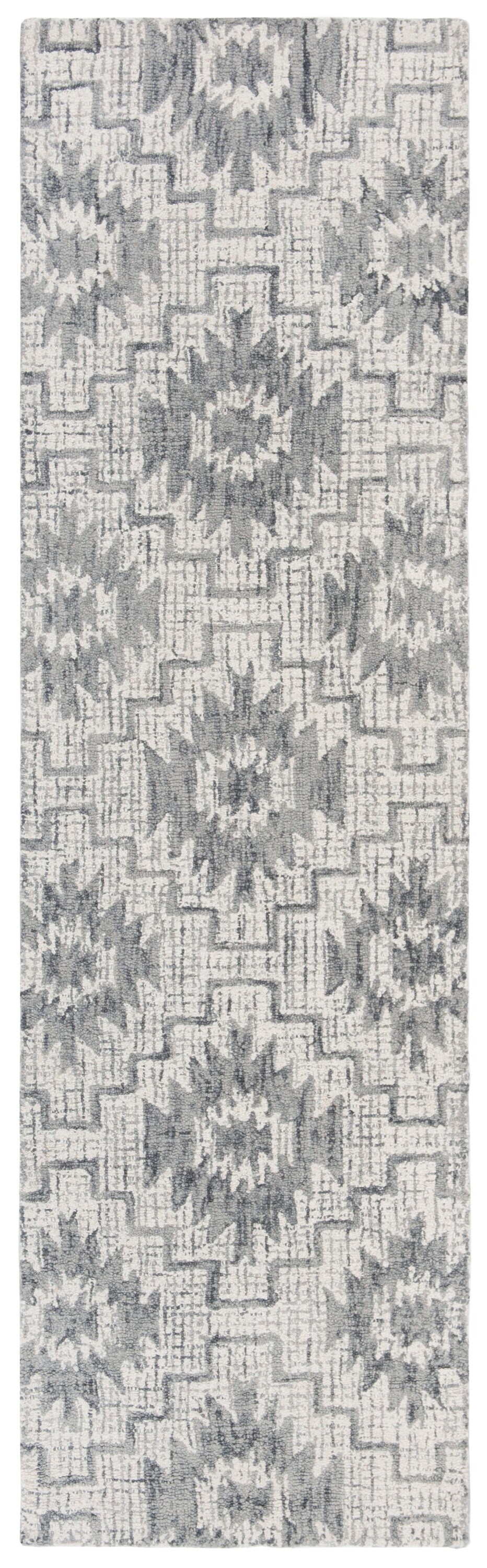 Handmade Abstract Gray Wool Tufted Area Rug