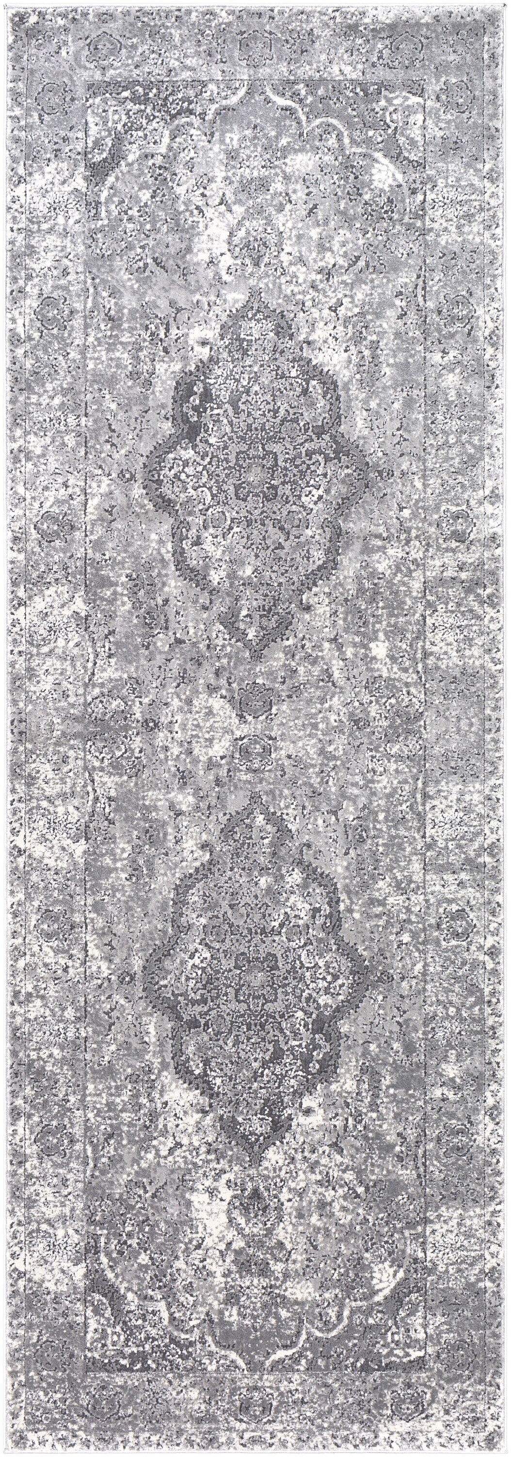 Surya AIS2319-2777 Aisha 3 X 8 (ft) Medium Gray Indoor Medallion Oriental Area Rug