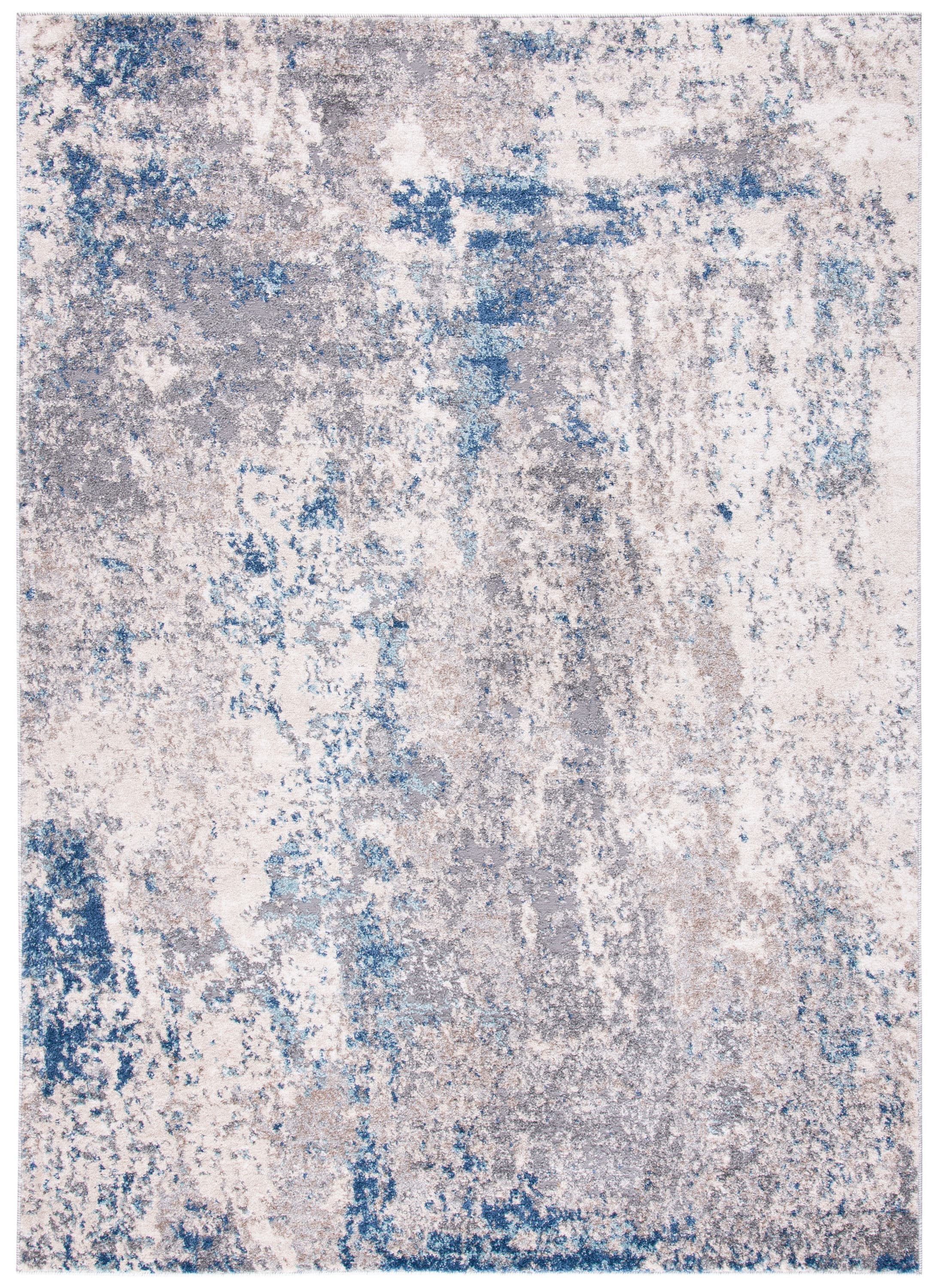 5’ X 8’ Gray And Navy Boho Chic Area Rug