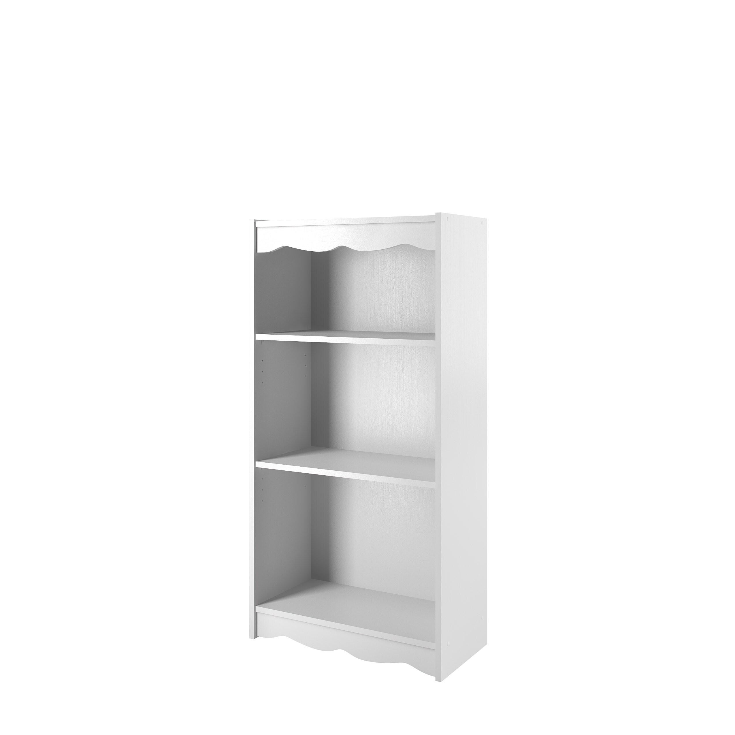 59 Adjustable 4 Shelf Quadra Bookcase Faux Woodgrain Finish White -  CorLiving