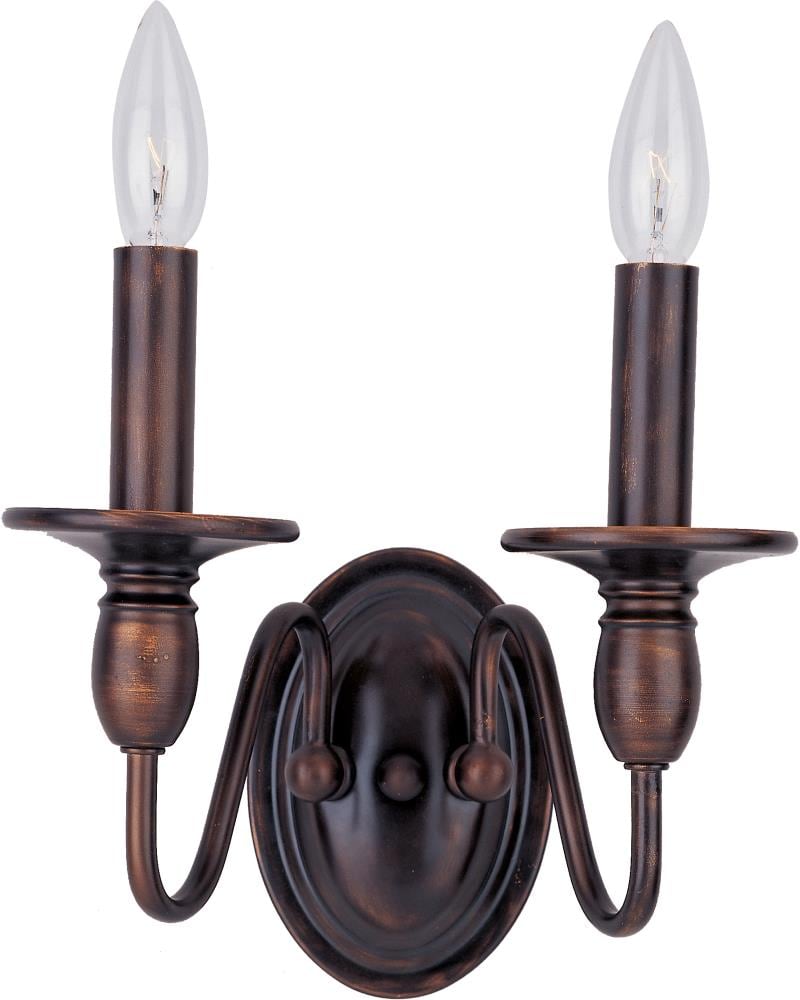 Maxim Lighting 11032OI Towne 10-in W 2 -Light Oil-rubbed Bronze Wall Sconce