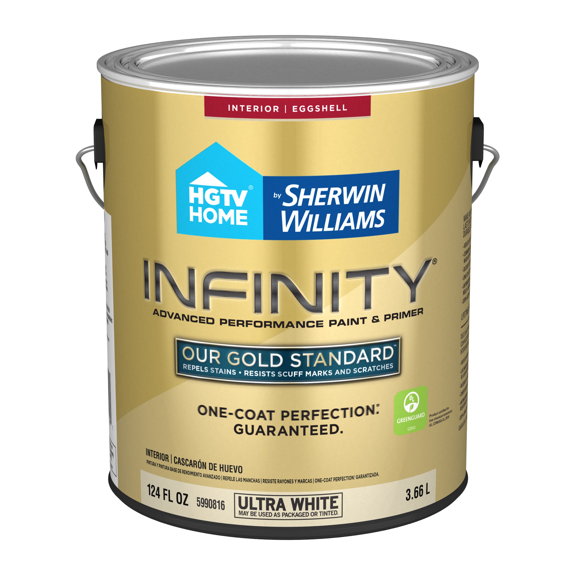 HGTV HOME by Sherwin-Williams Infinity Eggshell Ultra White Base A Tintable Latex Interior Paint + Primer (1-Gallon)
