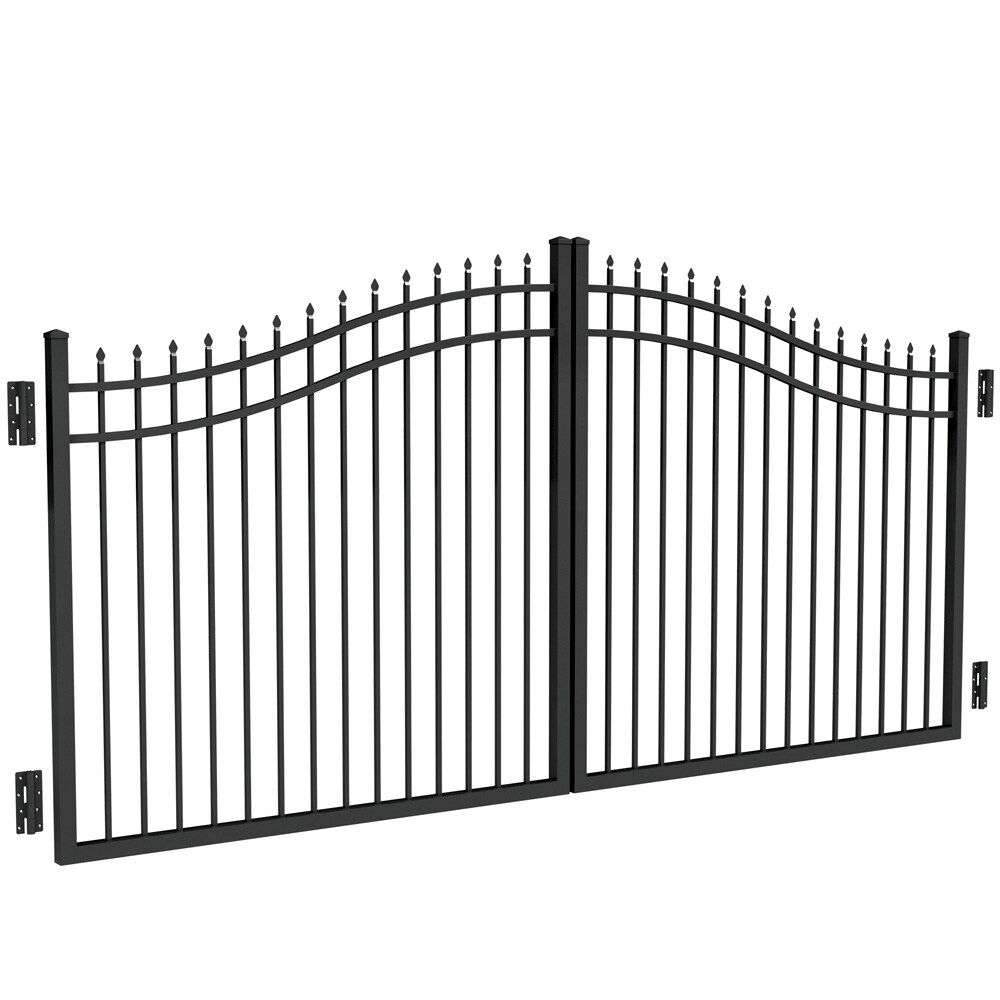 Freedom 73015992 12-Feet x 5-Feet Black Aluminum Driveway Gate