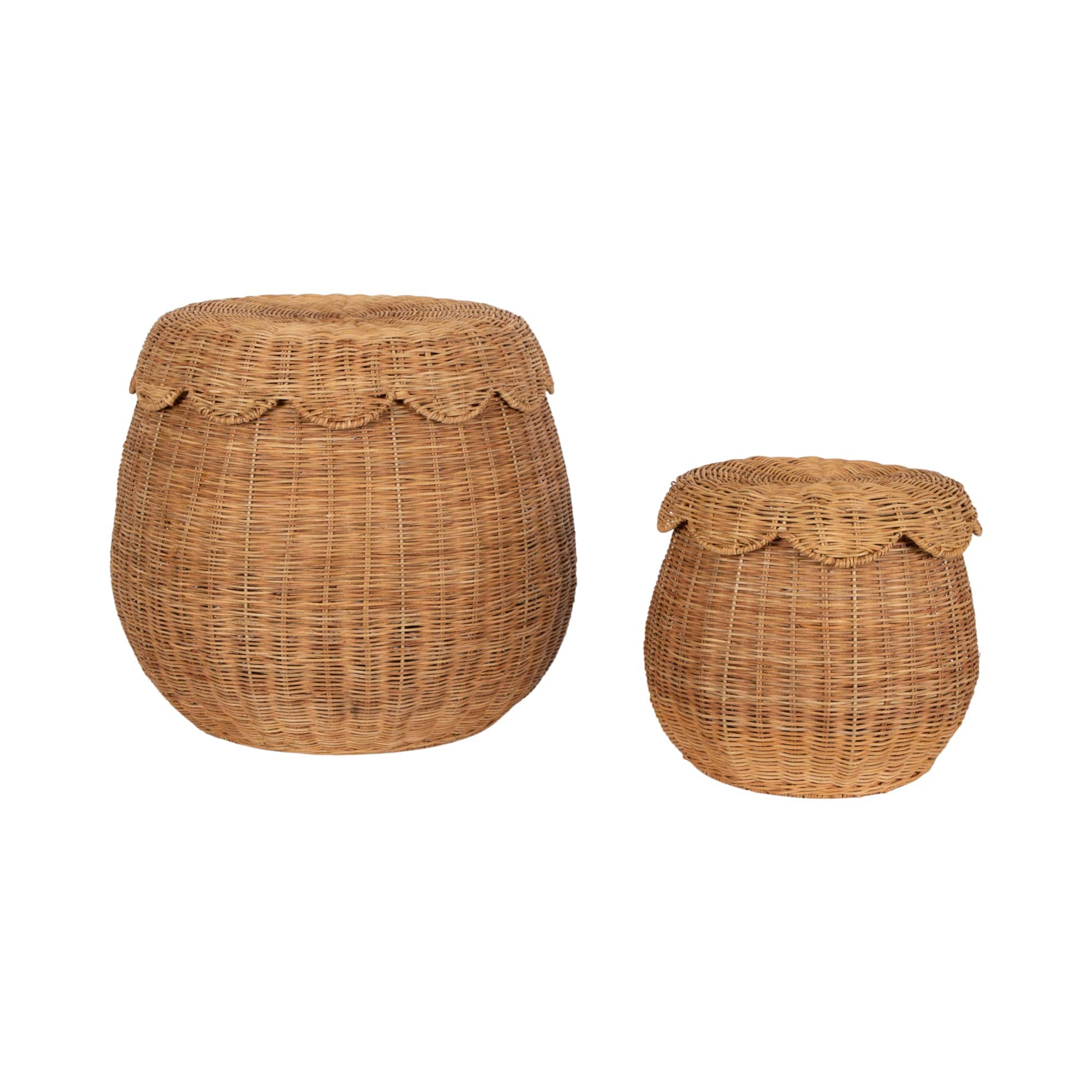 Kate and Laurel Catarina Rattan 2pc Baskets