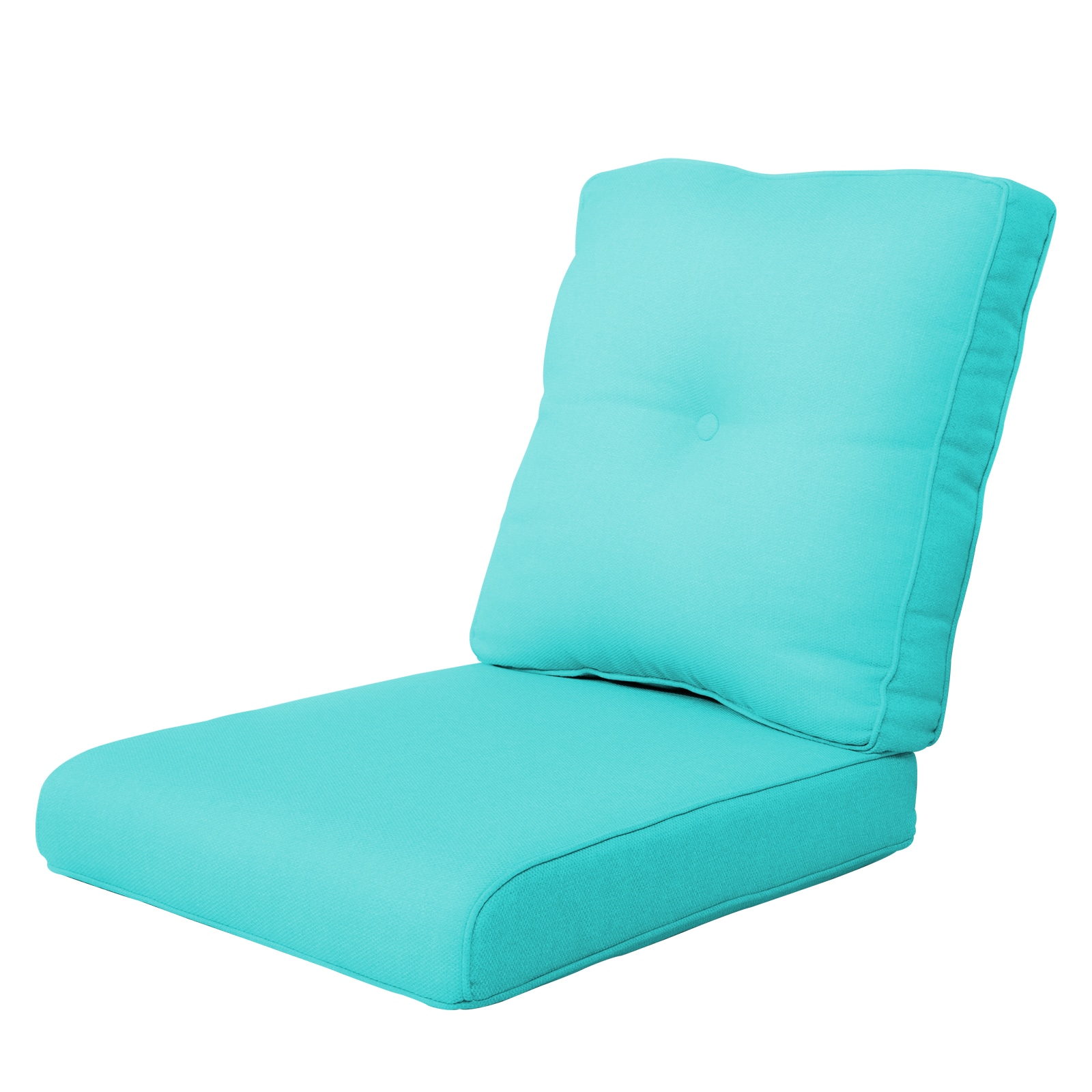  PAZBD006-7 24-in x 22-in 2 -Piece Turquoise Deep seat patio chair cushion