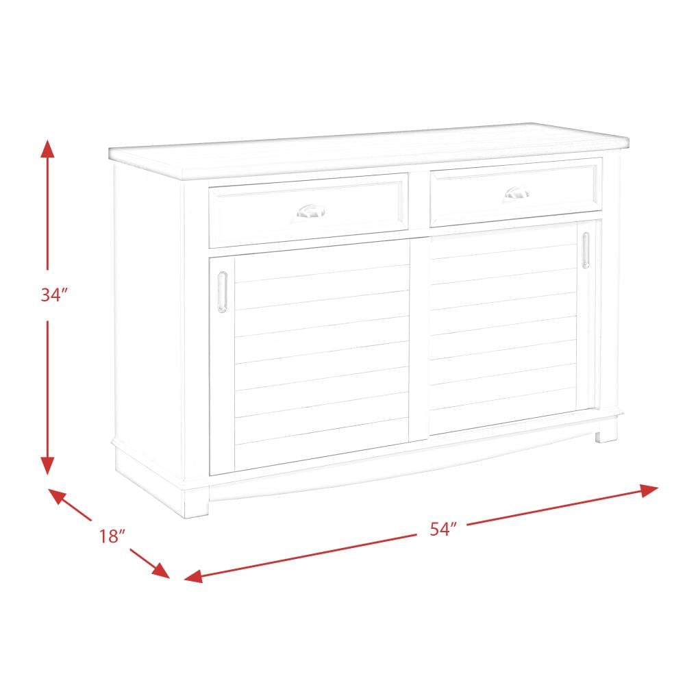 Jamison Rustic Gray and White Two-Tone Server with Drawers