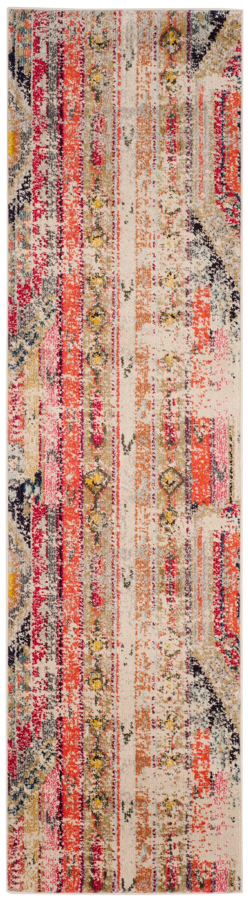 Safavieh MNC222G-216 Monaco Kolby 2 x 16 (ft) Loomed Polypropylene Light Gray/Multi Rectangular Indoor Distressed/Overdyed Southwestern Runner rug
