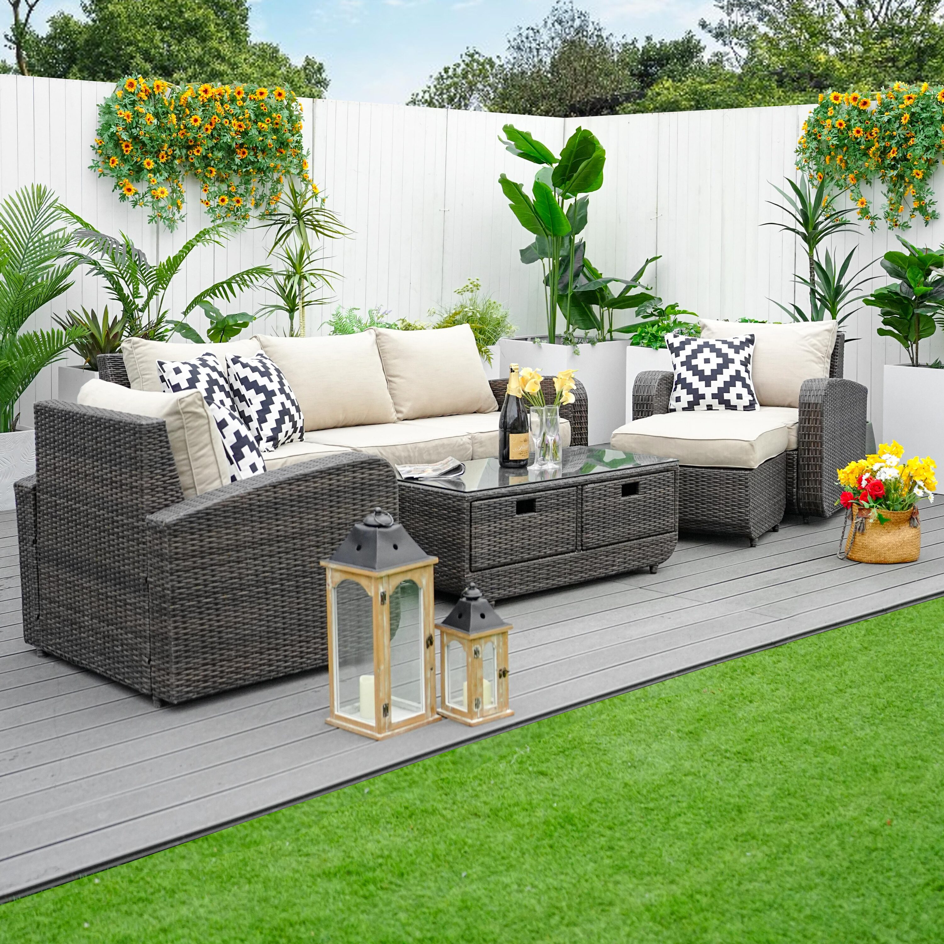 Direct Wicker DWS-1515-BROWN Patio-Conversation-Sets - View #3