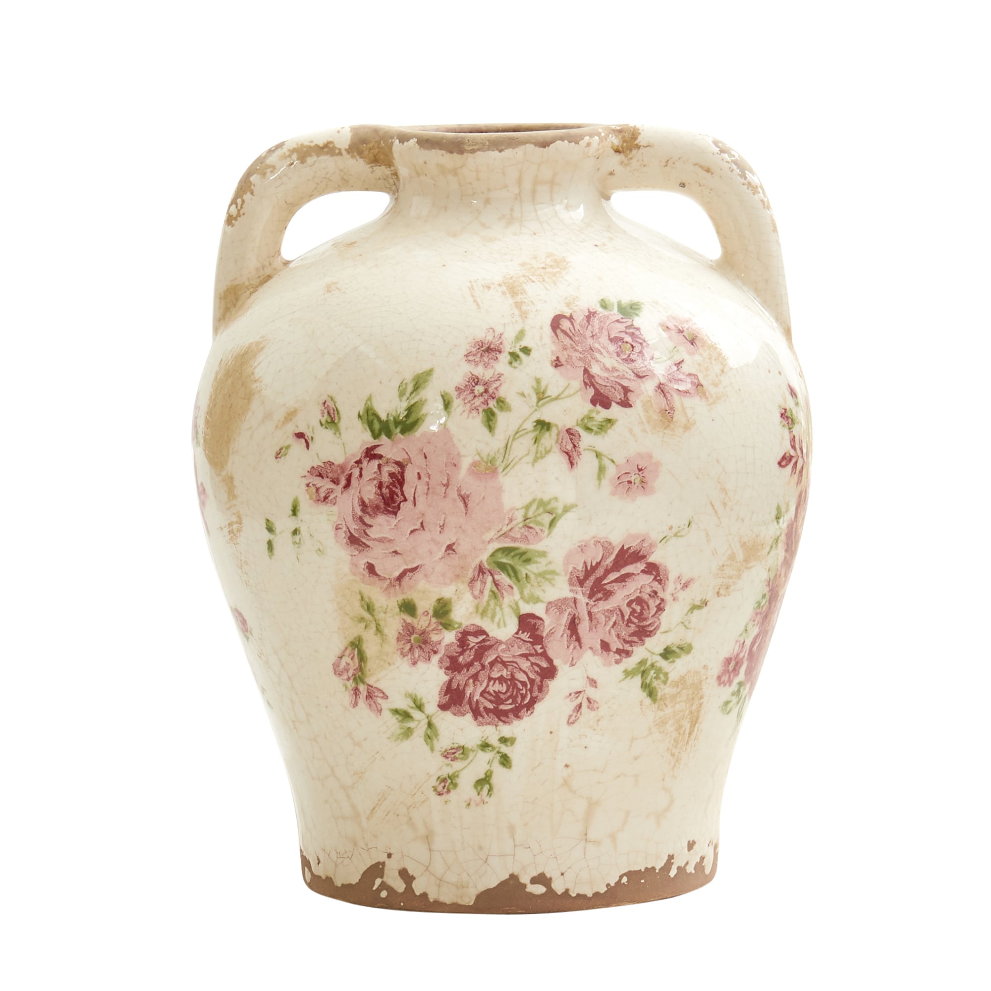 Nearly Natural 0184-S1 Green Ceramic Farmhouse Vase