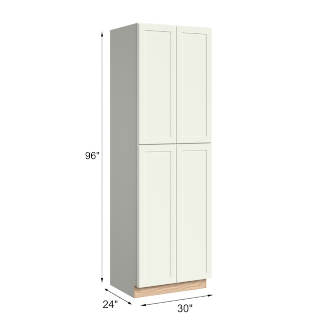 Shaker Ready To Assemble 30 in. W x 96 in. H x 24 in. D x Plywood Pantry Kitchen Cabinet in Denver White Painted Finish Shaker Ready To Assemble 30 in. W x 96 in. H x 24 in. D x Plywood Pantry Kitchen Cabinet in Denver White Painted Finish