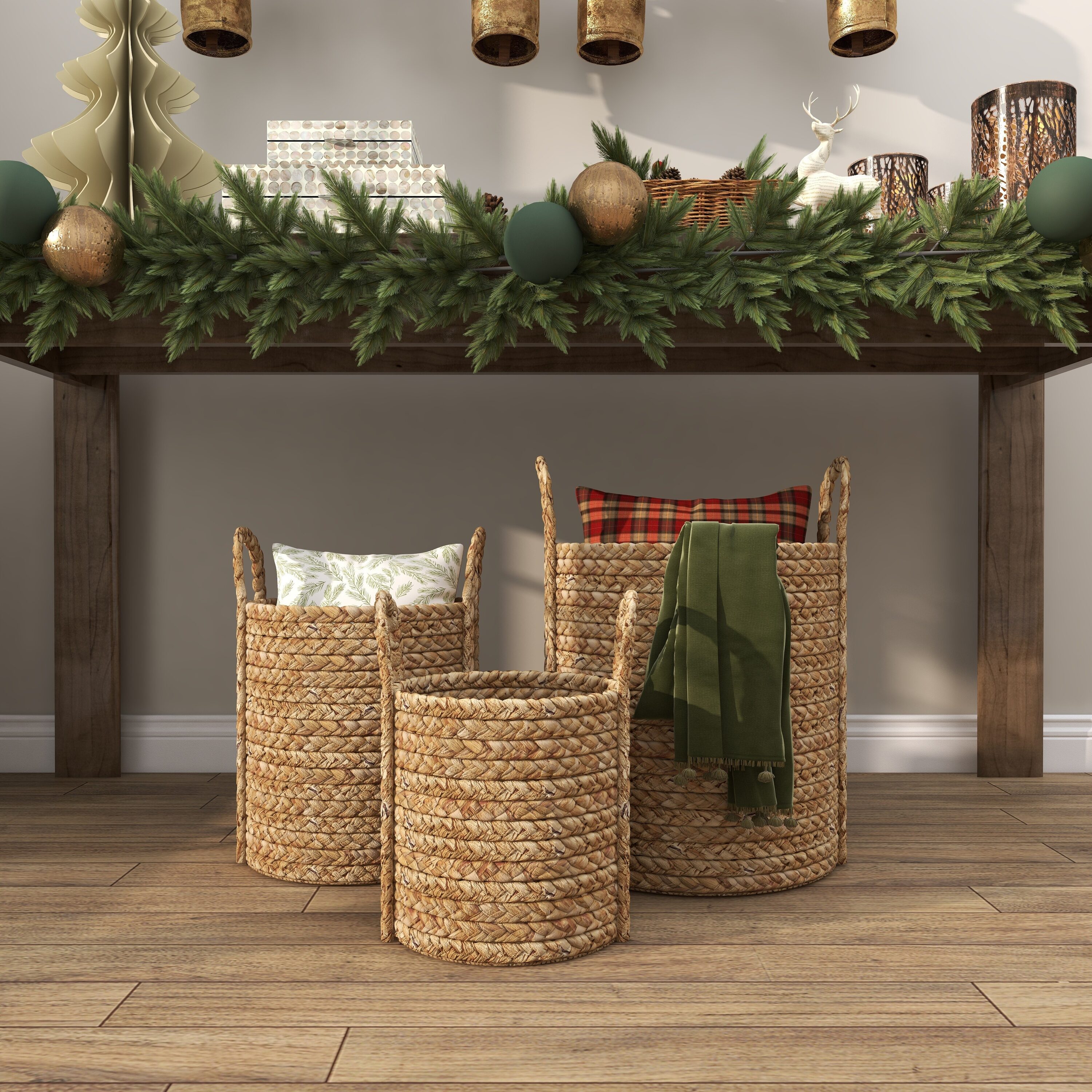 Honey Can Do 3-piece Woven Nesting Basket Set, Brown