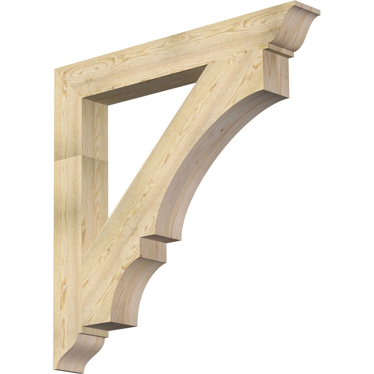 Ekena Millwork BKT06X48X48BOA01RDF Balboa traditional rough sawn 6-in x 48-in x 48-in Douglas fir Brown Wood Standard bracket