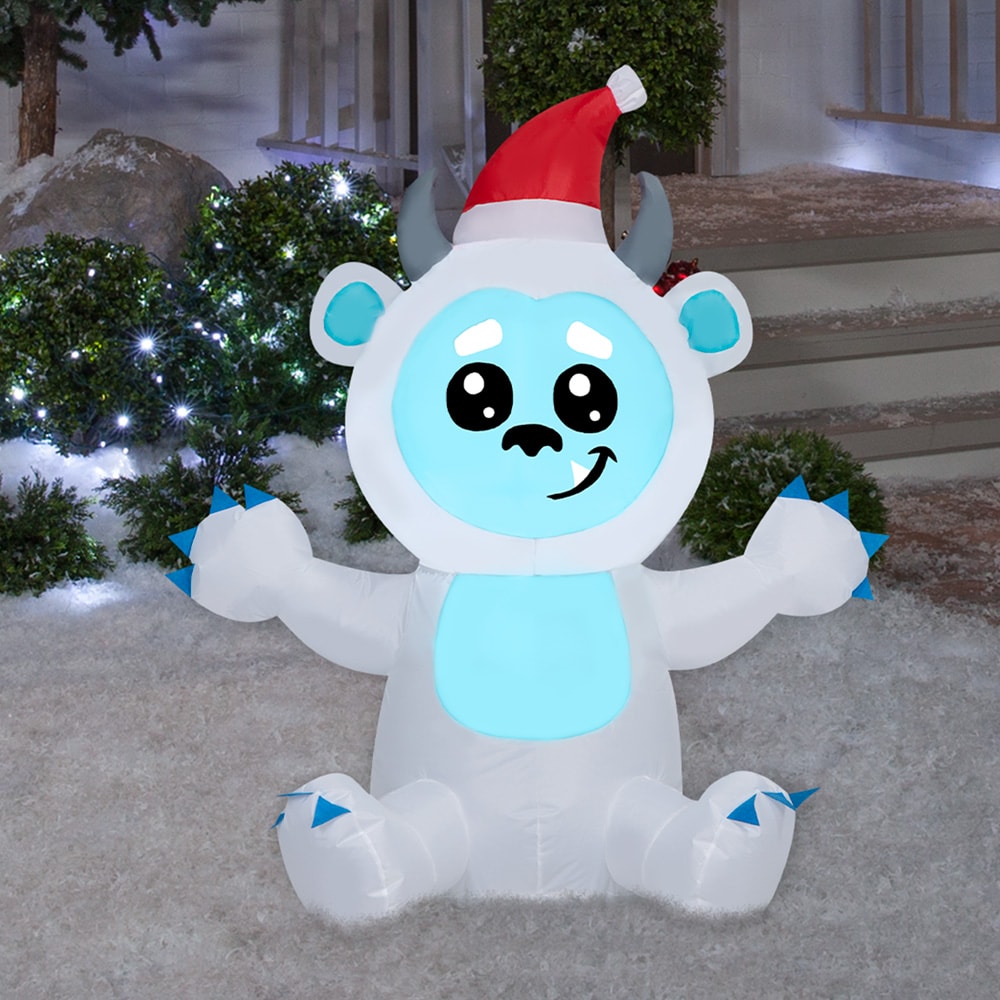 Holiday Living 3.5-ft Lighted Yeti Christmas Inflatable at Lowes.com
