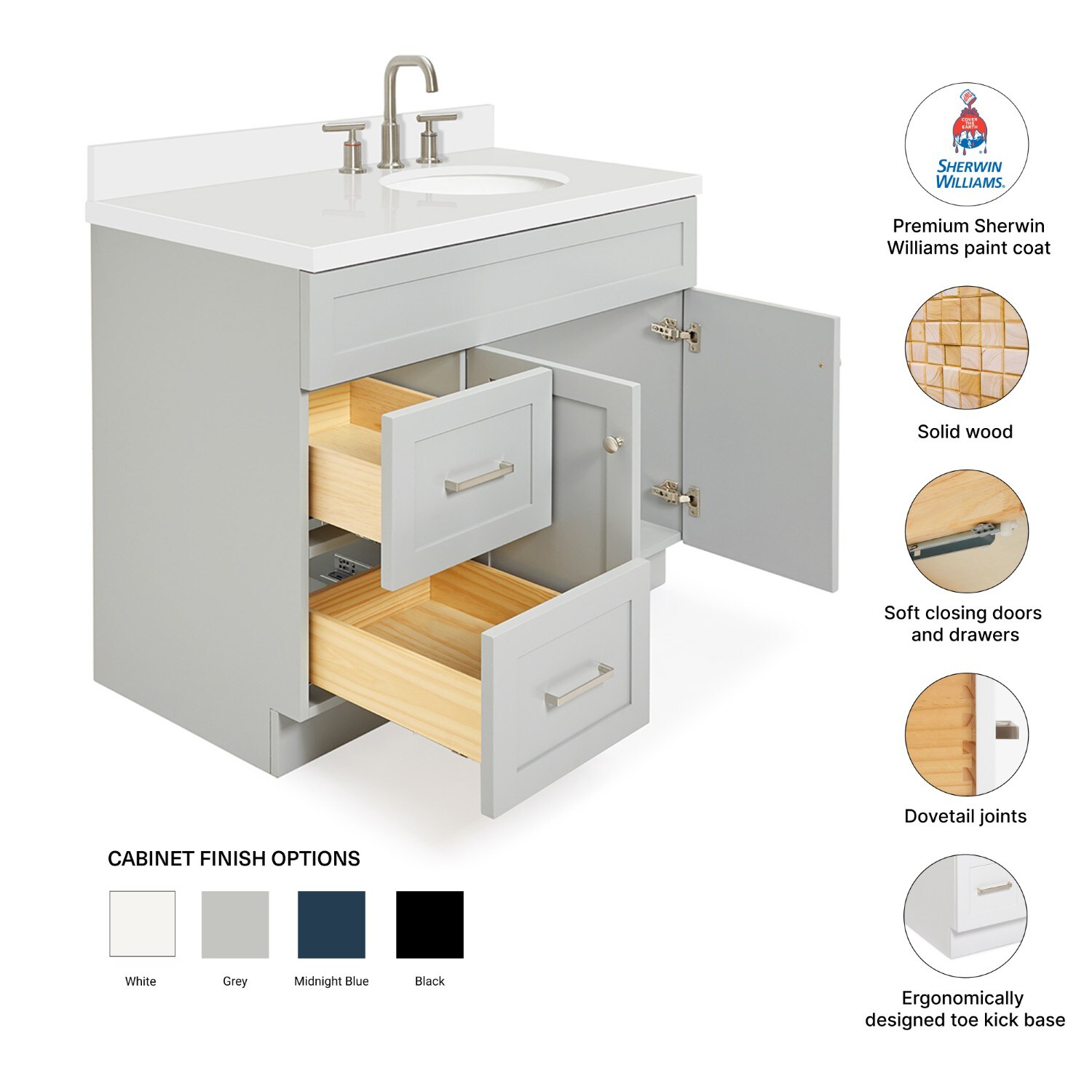 ARIEL F043SRWQOVOGRY Bath-Vanity-Combo - View #5