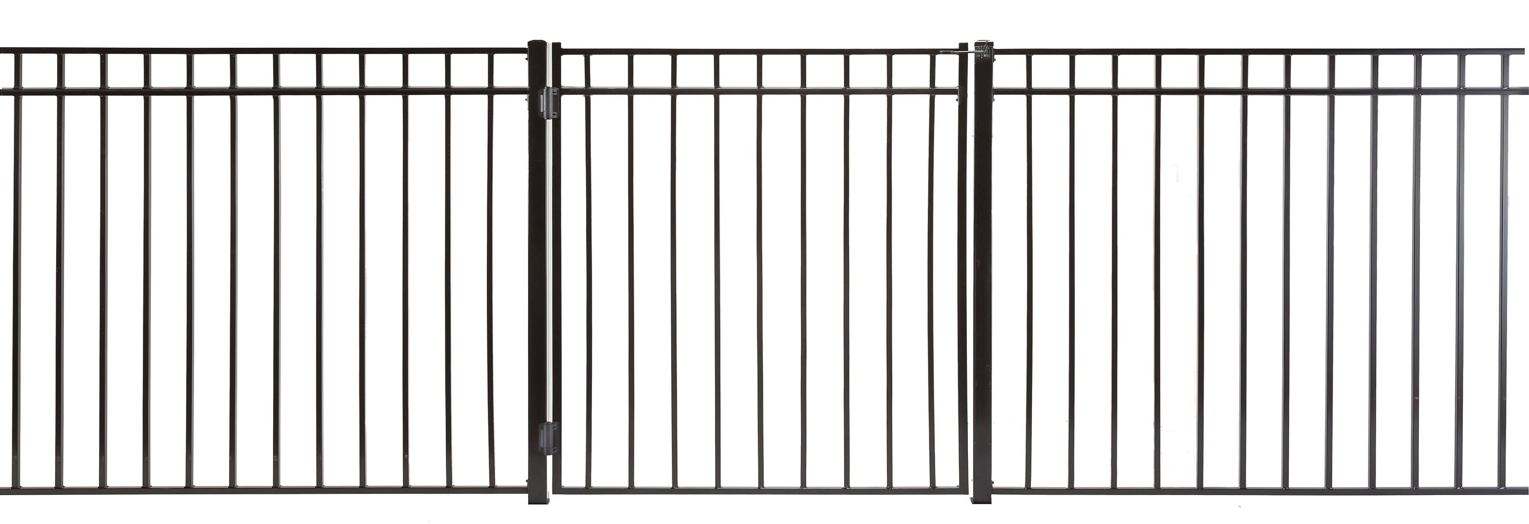 5-ft H x 4-ft W Powder Coated Vinyl-coated Steel Flat-top Decorative Walk-thru Fence Gate