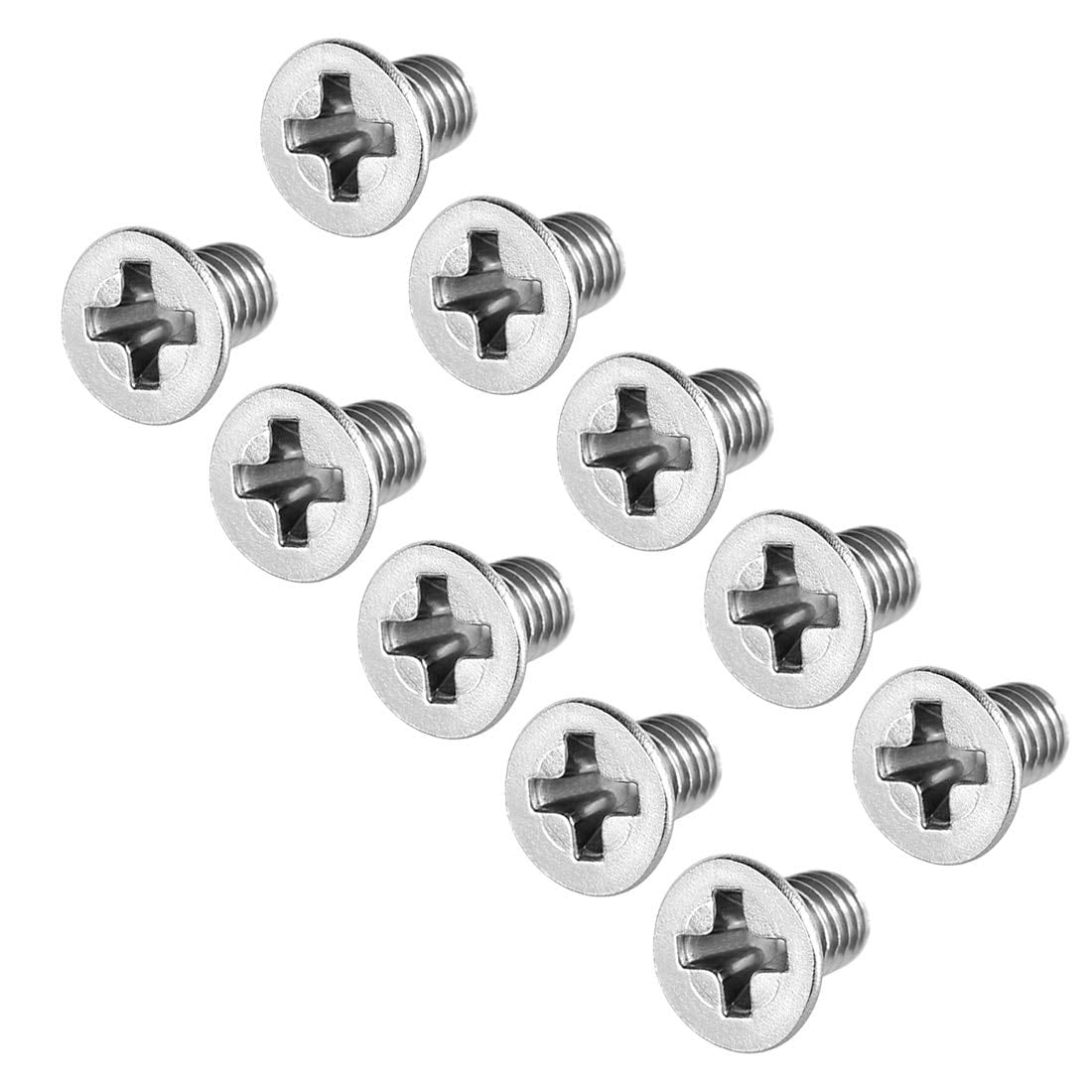 UUDULY  M3x5mm Flat Head Machine Screws Phillips Cross Screw 304 Stainless Steel Fasteners Bolts 50 Pieces durable home and garden accessory