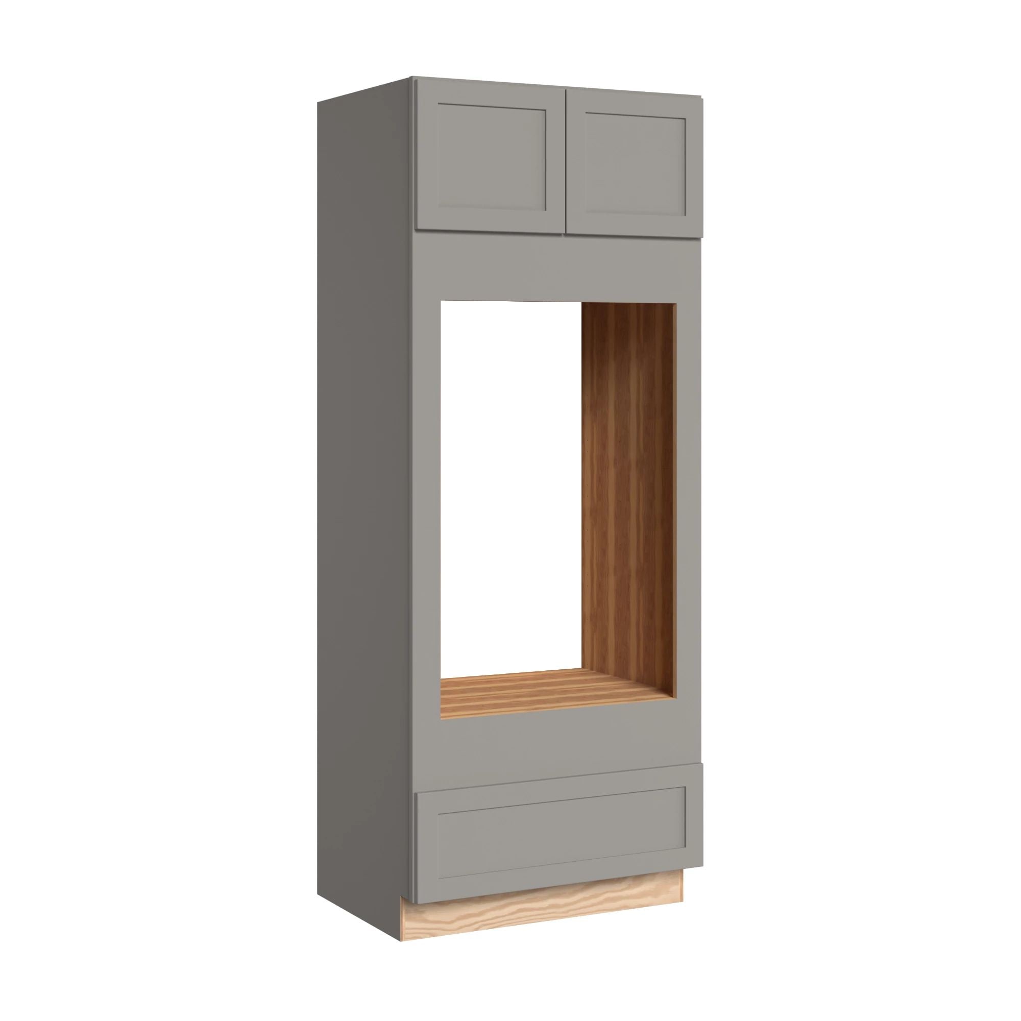 KraftMaid Momentum OC332484D.DDG81 Deveron 33-in W x 84-in H x 24-in D Pebble Grey Double oven Pantry Fully assembled Plywood Cabinet (Recessed Panel Shaker)