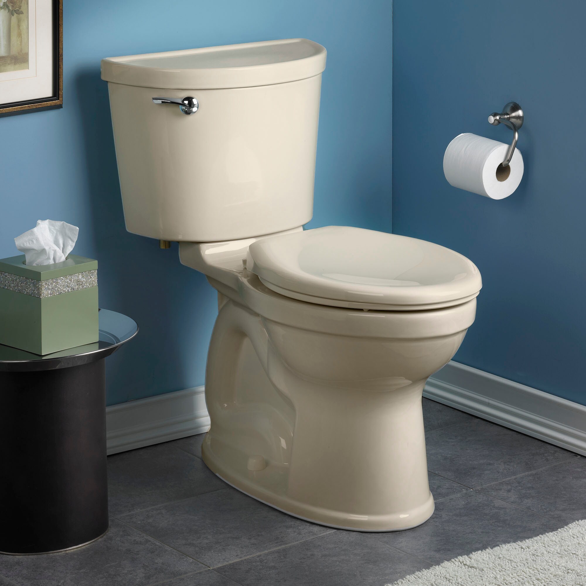 Bone Ceramic 1.6 GPF Toilet Tank with Chrome Lever