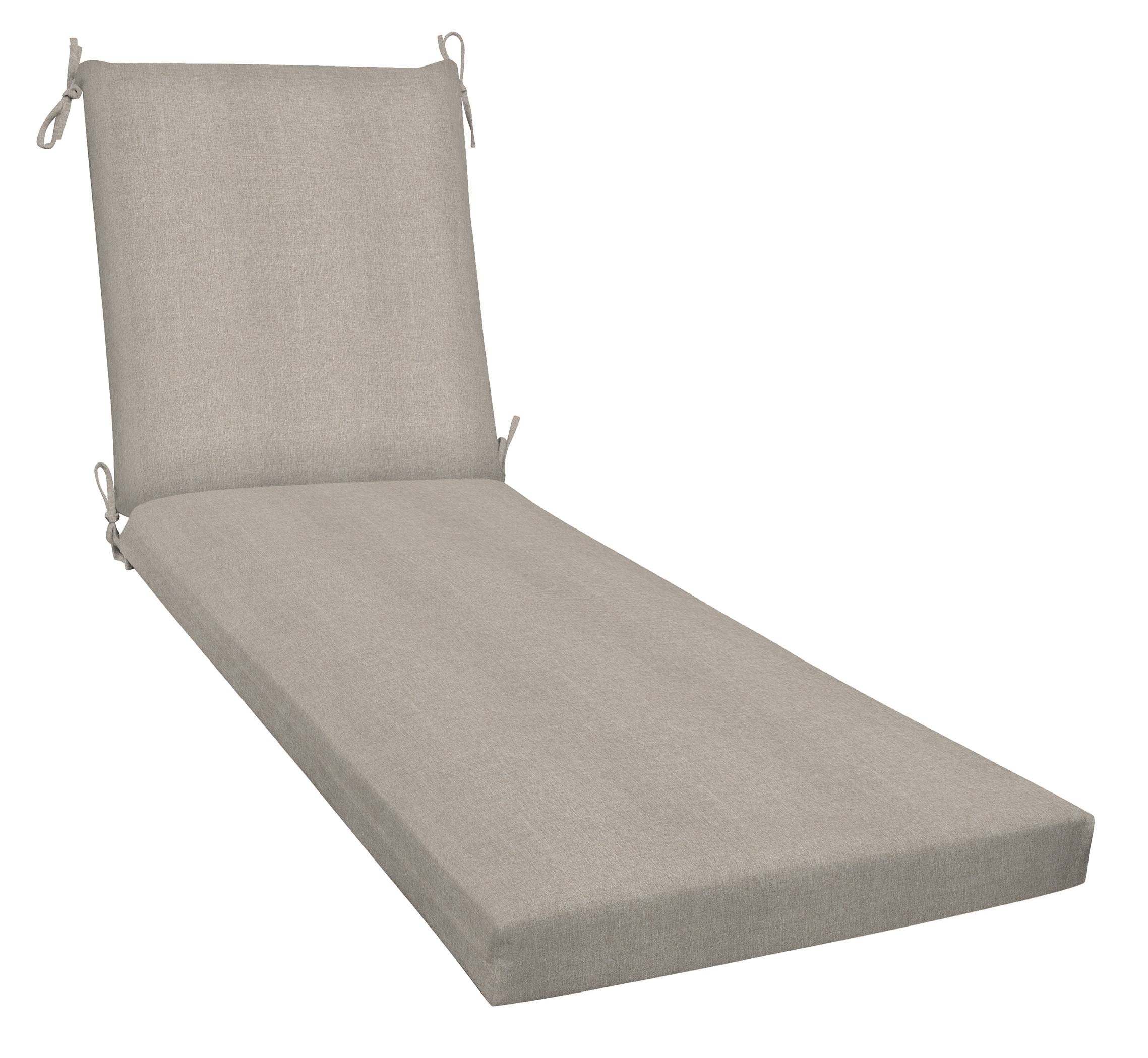 Heathered Solid Taupe Outdoor Chaise Lounge Cushion