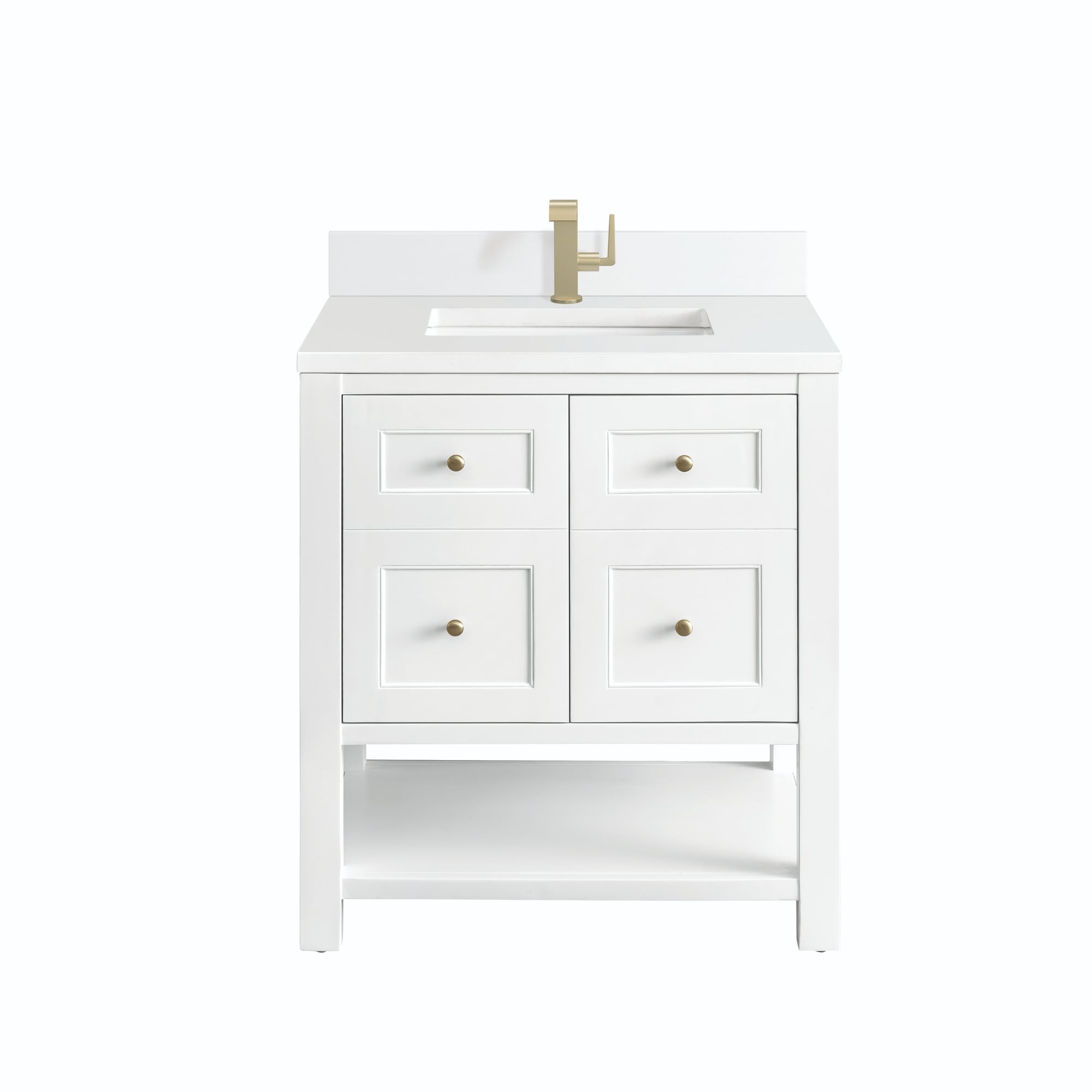 James Martin Vanities Breckenridge 30-in Bright White Bathroom Vanity with