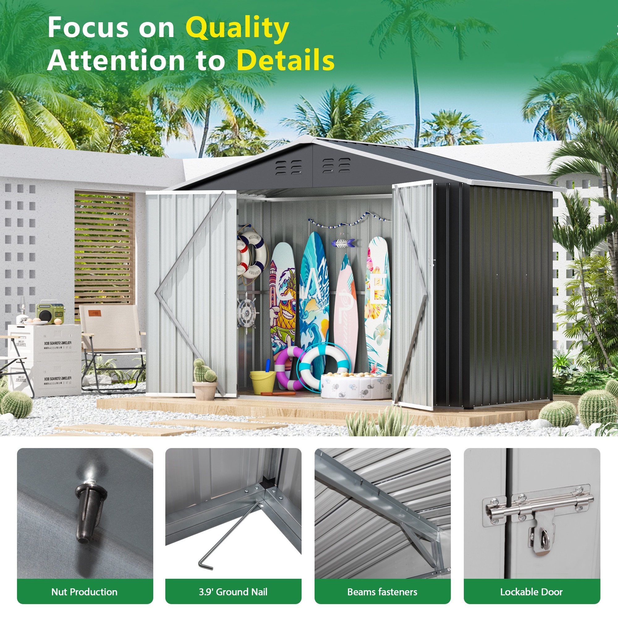 Jaxpety HG61R1312-L01 Metal-Storage-Buildings-Sheds - View #2