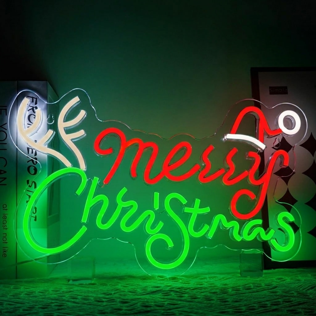 Oyezvary Merry Christmas Neon Sign for Wall Decor Dimmable LED Light Antler Design for Holiday Party Bedroom Window Shop Man Cave New Year Gift Oyezvary Merry Christmas Neon Sign for Wall Decor Dimmable LED Light Antler Design for Holiday Party Bedroom Window Shop Man Cave New Year Gift