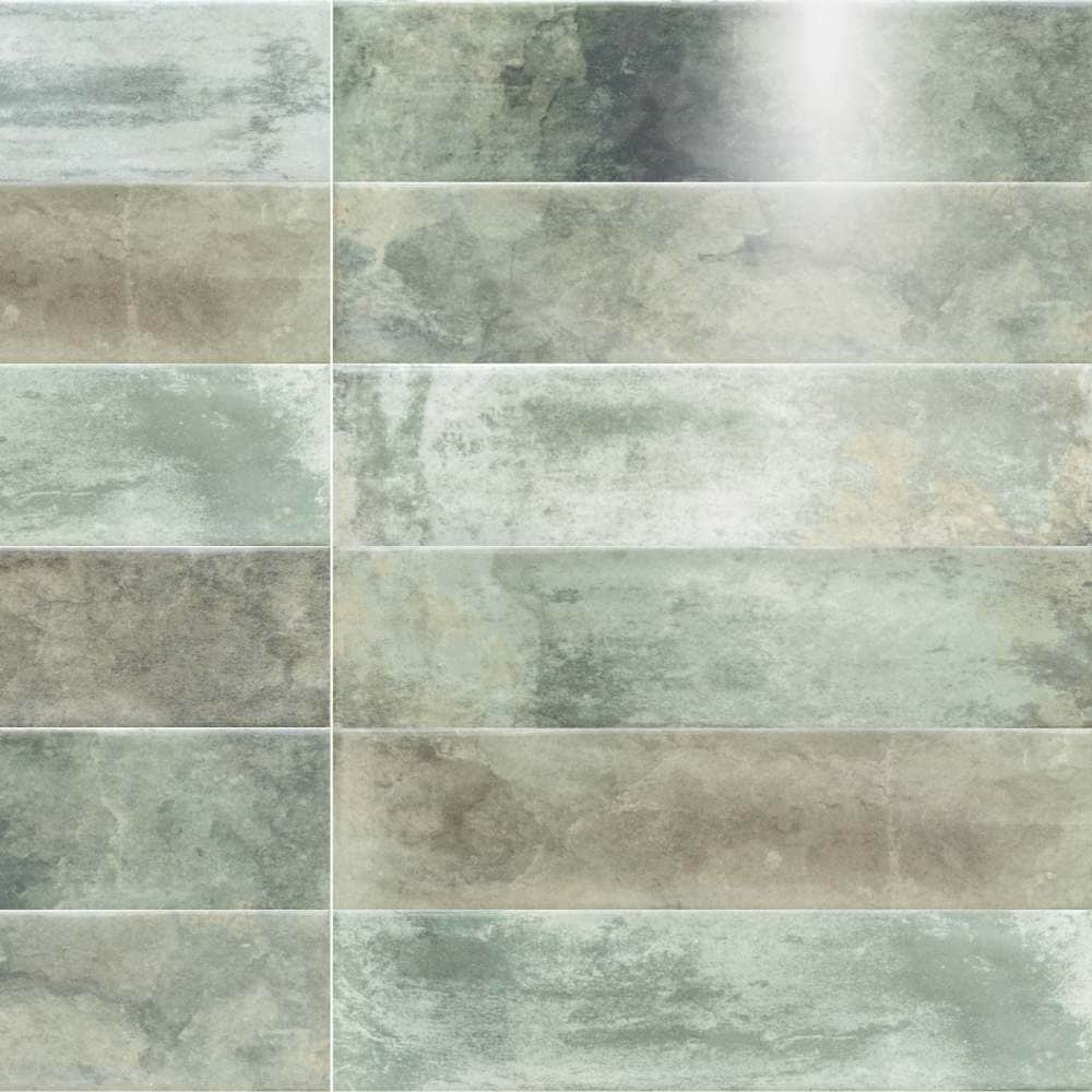 The Tile Life TCAMB0312GR Avila Green 3-in x 12-in Glossy Ceramic Subway Standard Wall Tile ( 5.38-sq ft Carton )