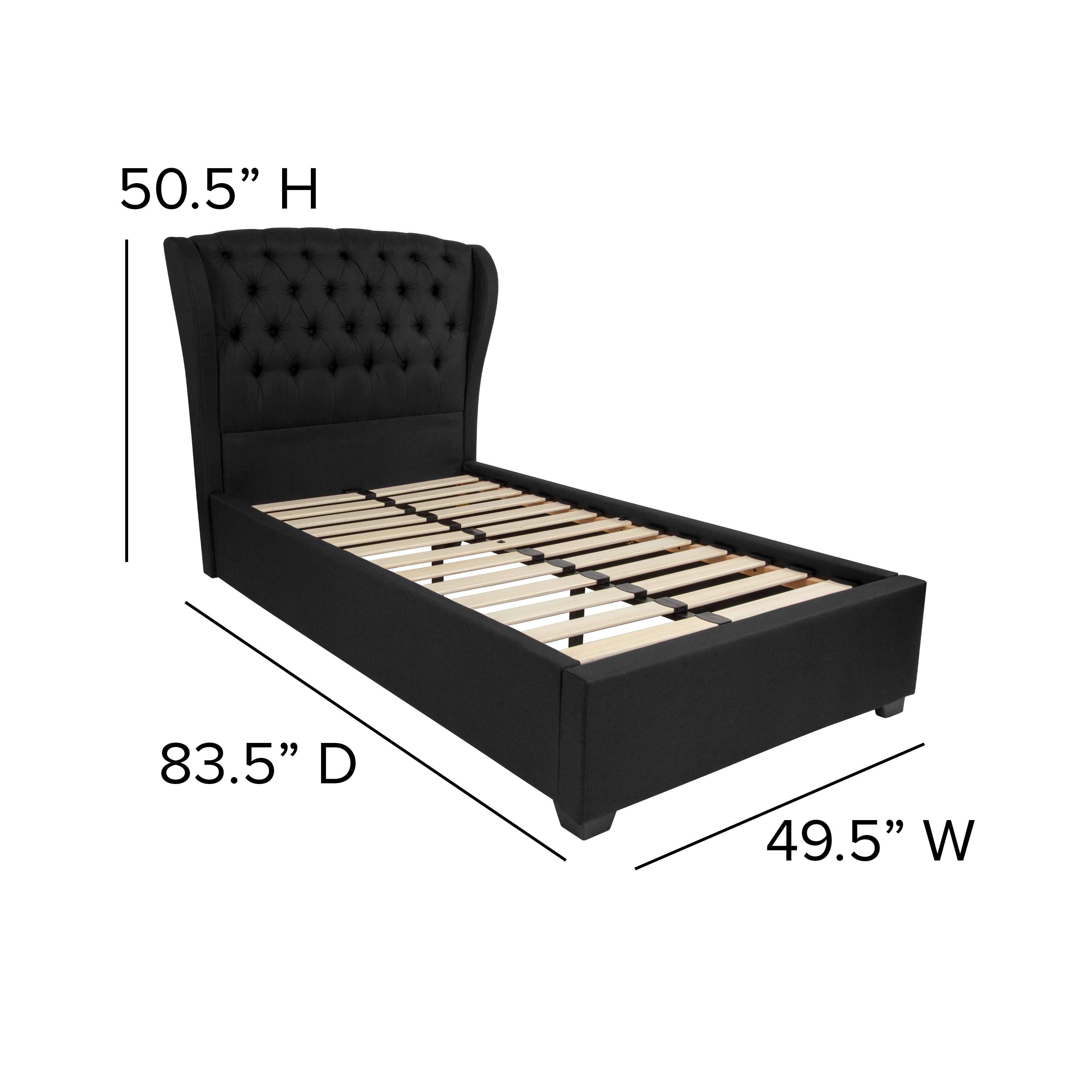 Flash Furniture Barletta Black Twin Upholstered Platform Bed at Lowes.com