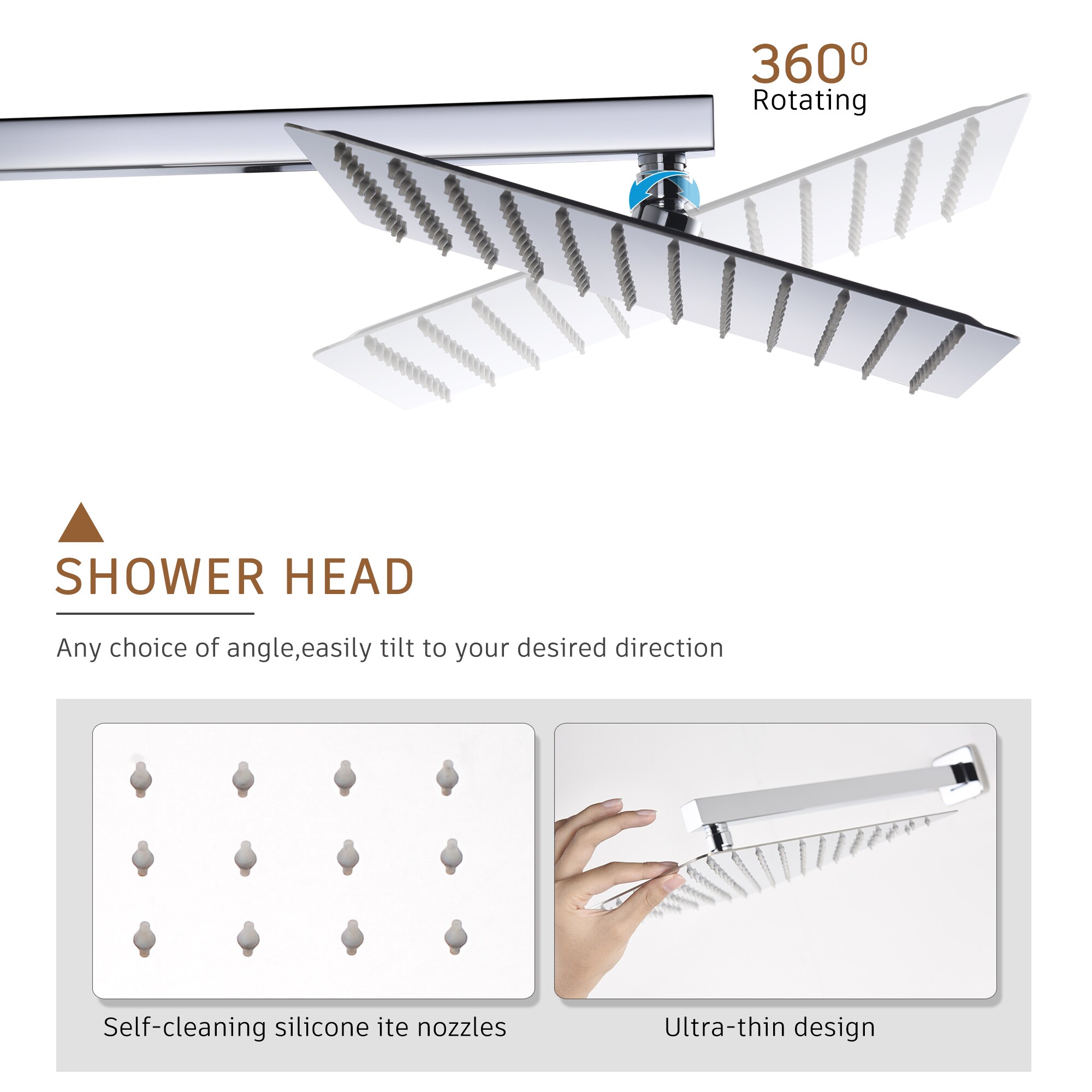CASAINC M6001-A-12-CP Showerhead-Bar-Panels - View #7