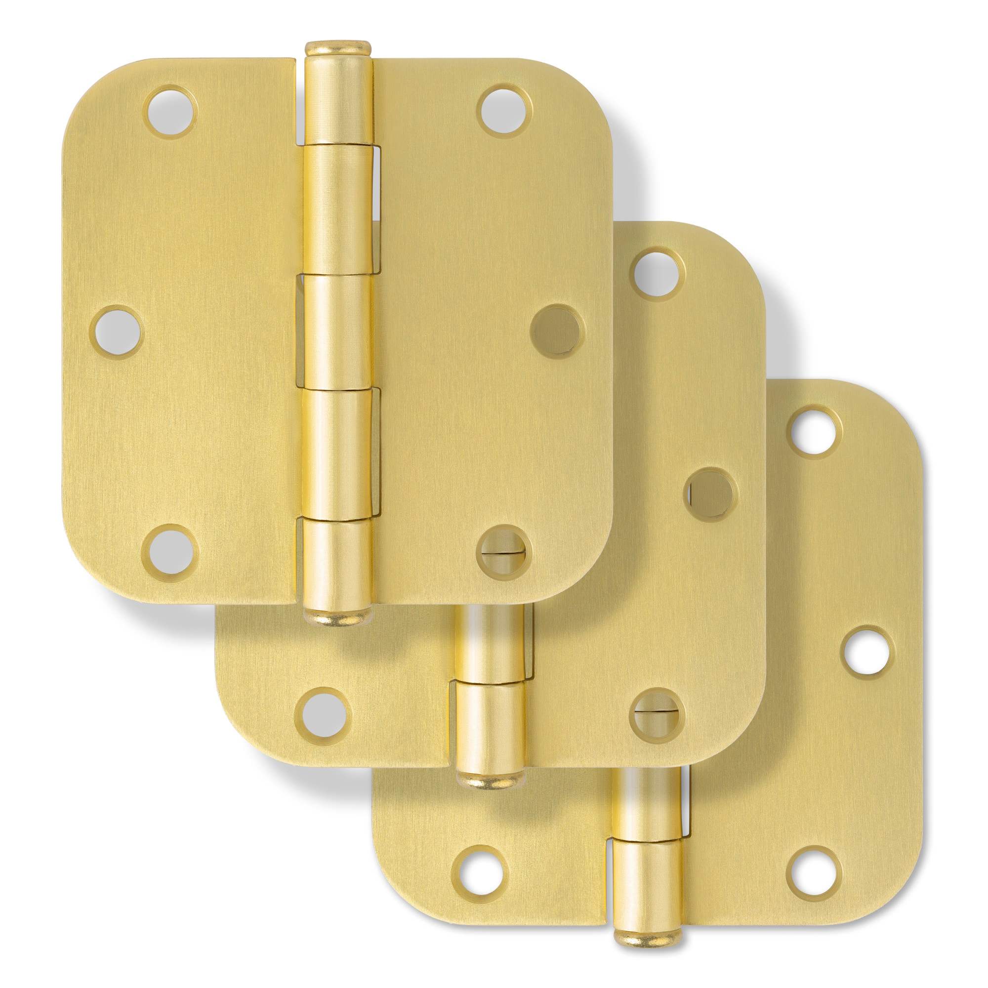 Miseno MDH3503 3-1/2 x 3-1/2 Plain Bearing 5/8 Inch Radius Corner Door Hinge - Pack of 3 #MDH3503CB