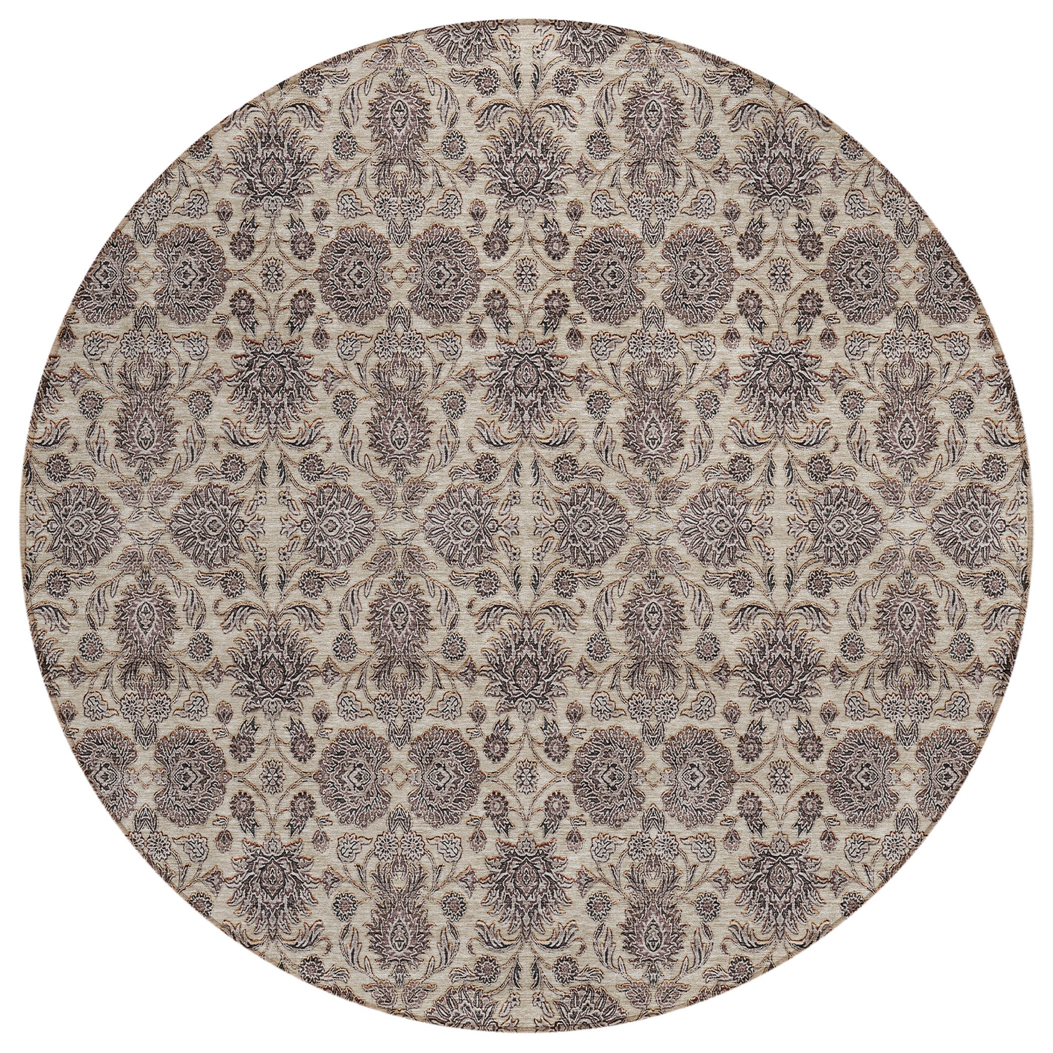 Addison Rugs ACN702IV8RO Chantille ACN702IV 8 x 8 (ft) Polyester Ivory Round Indoor/Outdoor Geometric Machine washable Area rug