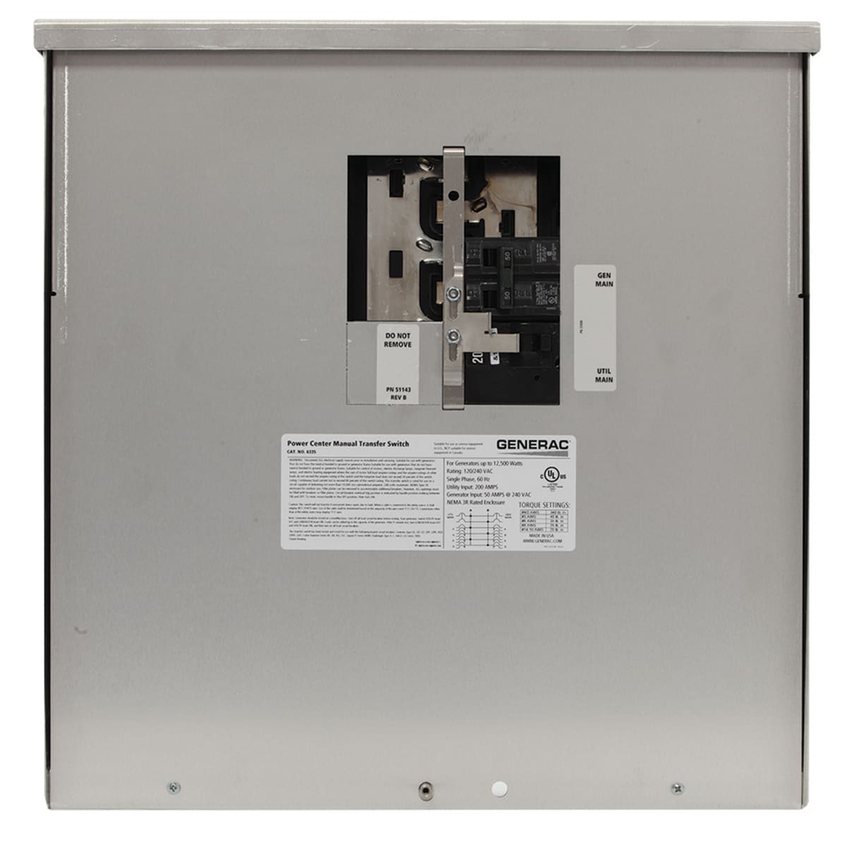 Generac 6335 200-Amp Manual Transfer Switch