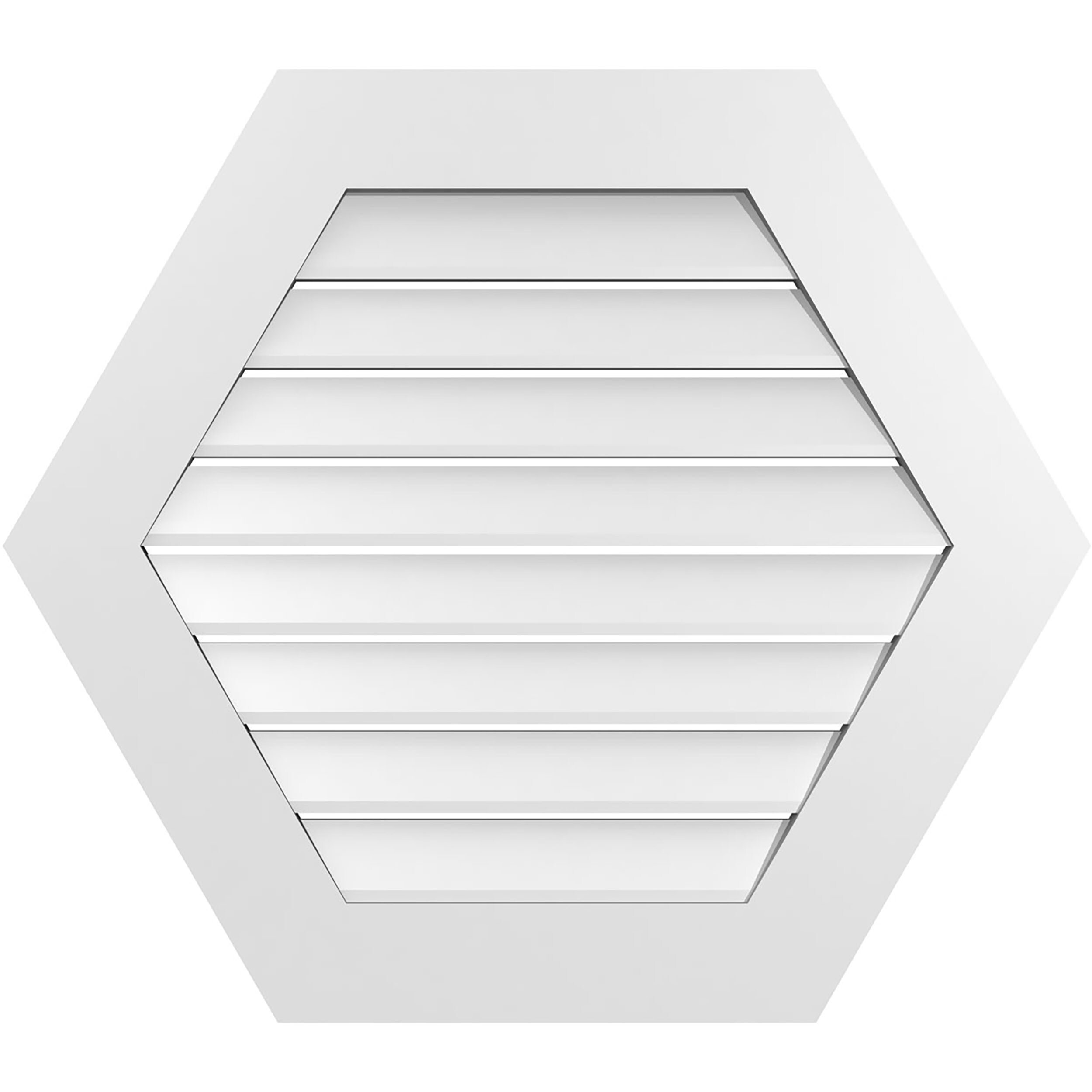 Ekena Millwork GVPHP32X2801SF 32-Inches x 28-Inches Off-white Peaked PVC Gable Louver Vent