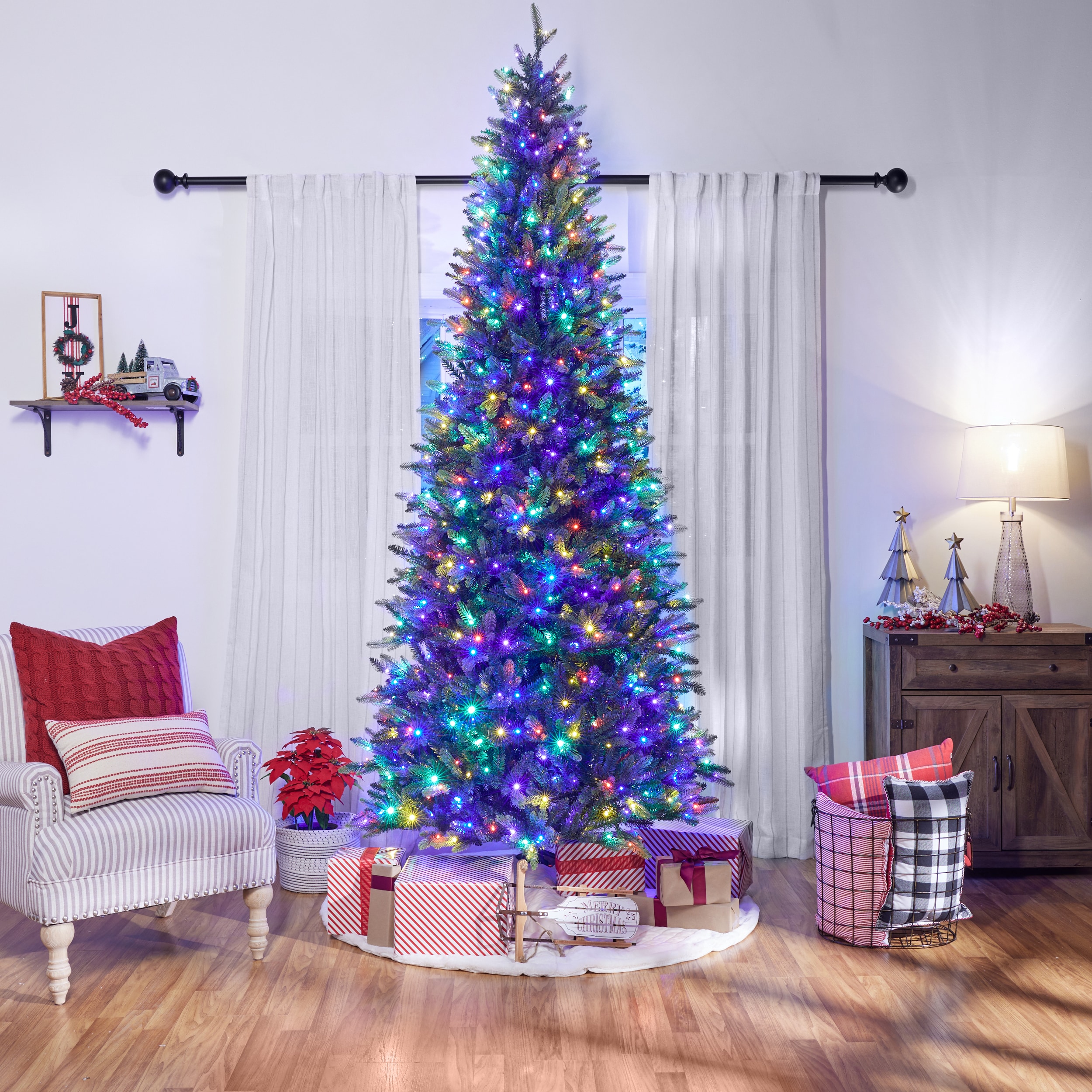 9 ft christmas tree with color changing lights