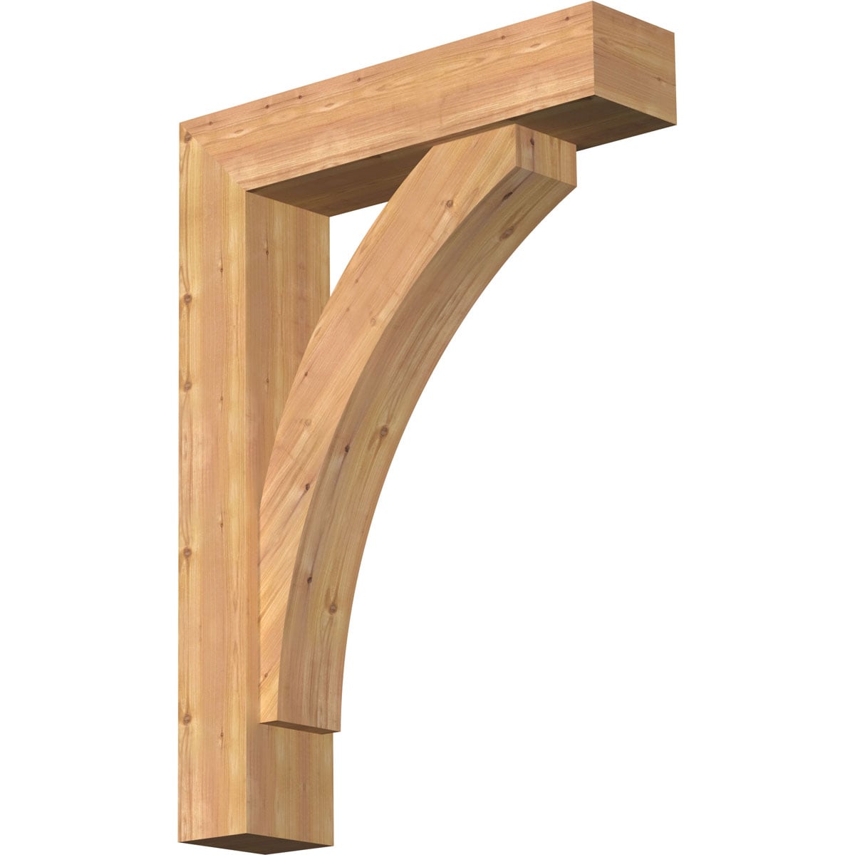 Ekena Millwork 1463992 Thorton Block Smooth Bracket with Offset Brace Western Red Cedar Wood Standard Bracket