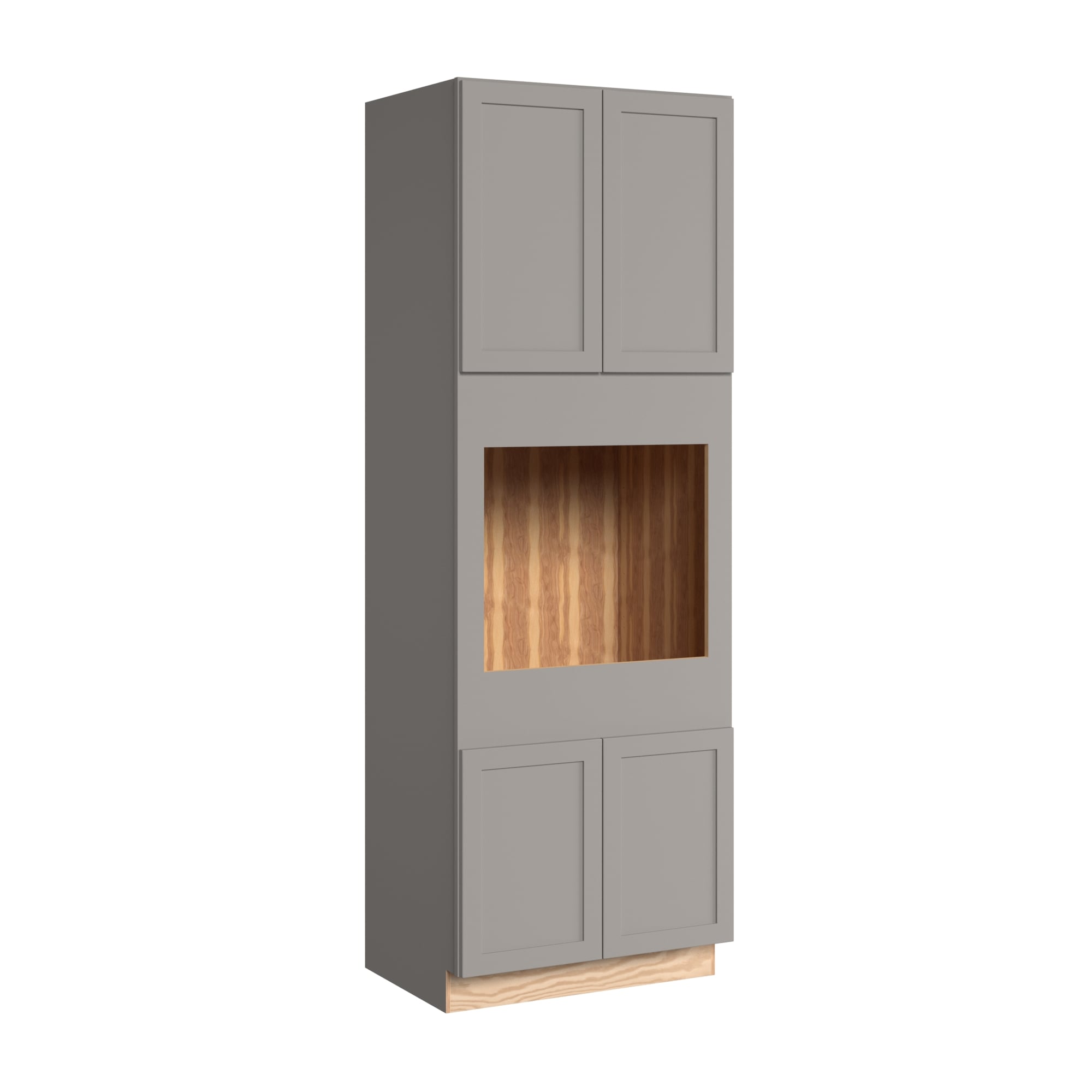 KraftMaid Momentum OC332496SG81 Deveron 33-in W x 96-in H x 24-in D Pebble Grey Single oven Pantry Fully assembled Plywood Cabinet (Recessed Panel Shaker)