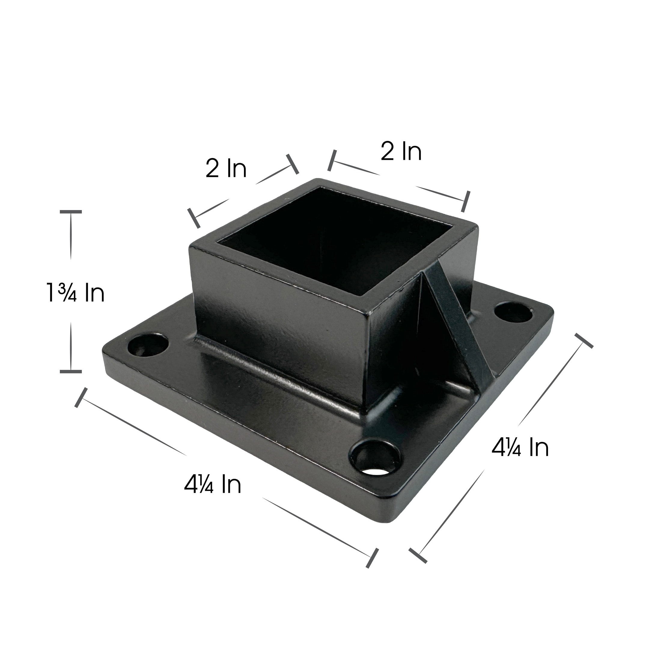 Ironcraft Accessory 1.75-in Black Metal Surface Mount For Aluminum Fence