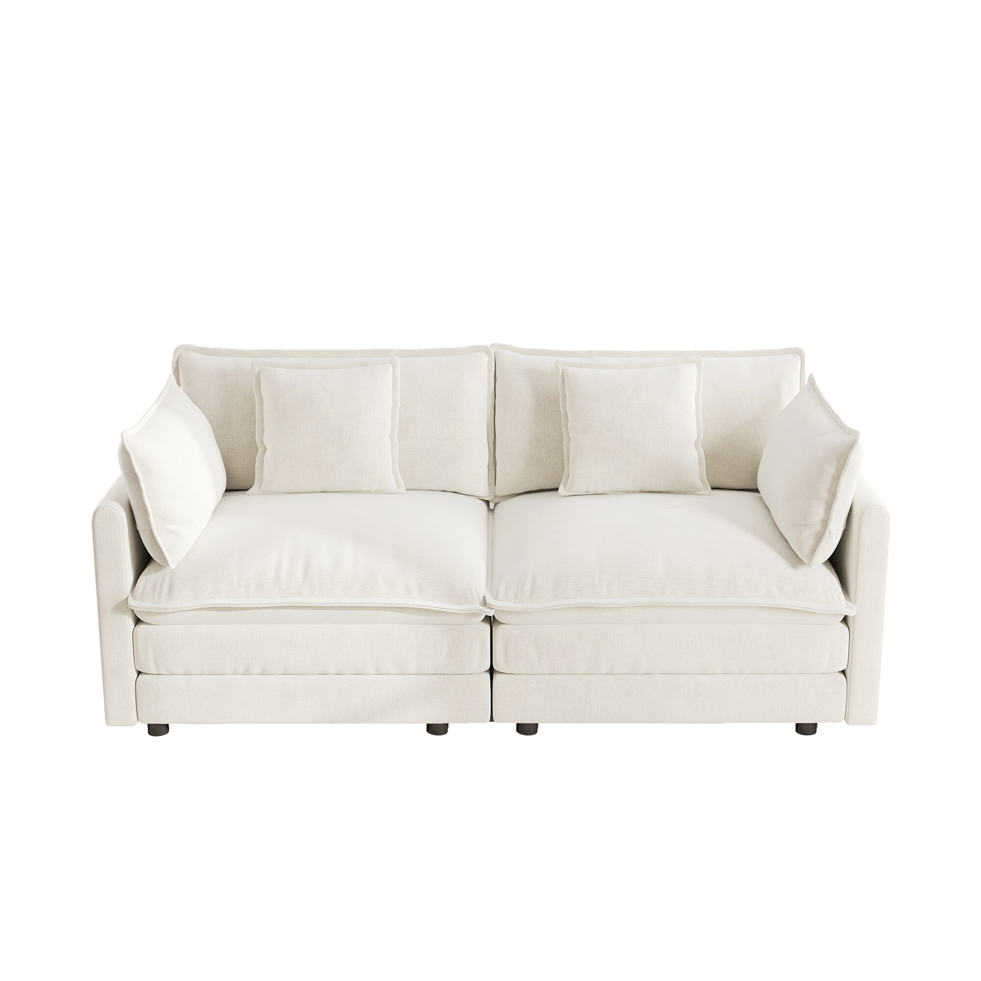 LOVMOR Modular Chenille Sofa 2 Seater Couches Ottoman for Living Room ...