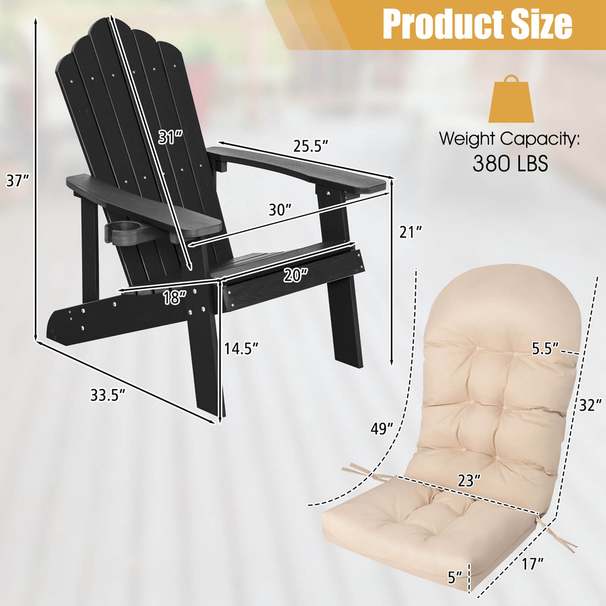 Costway HCST01550 Patio-Chairs - View #2