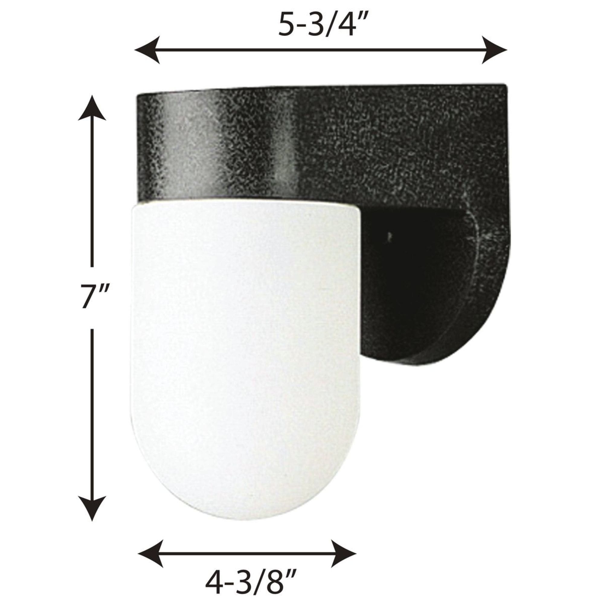 Black Polycarbonate Outdoor Wall Lantern with White Diffuser