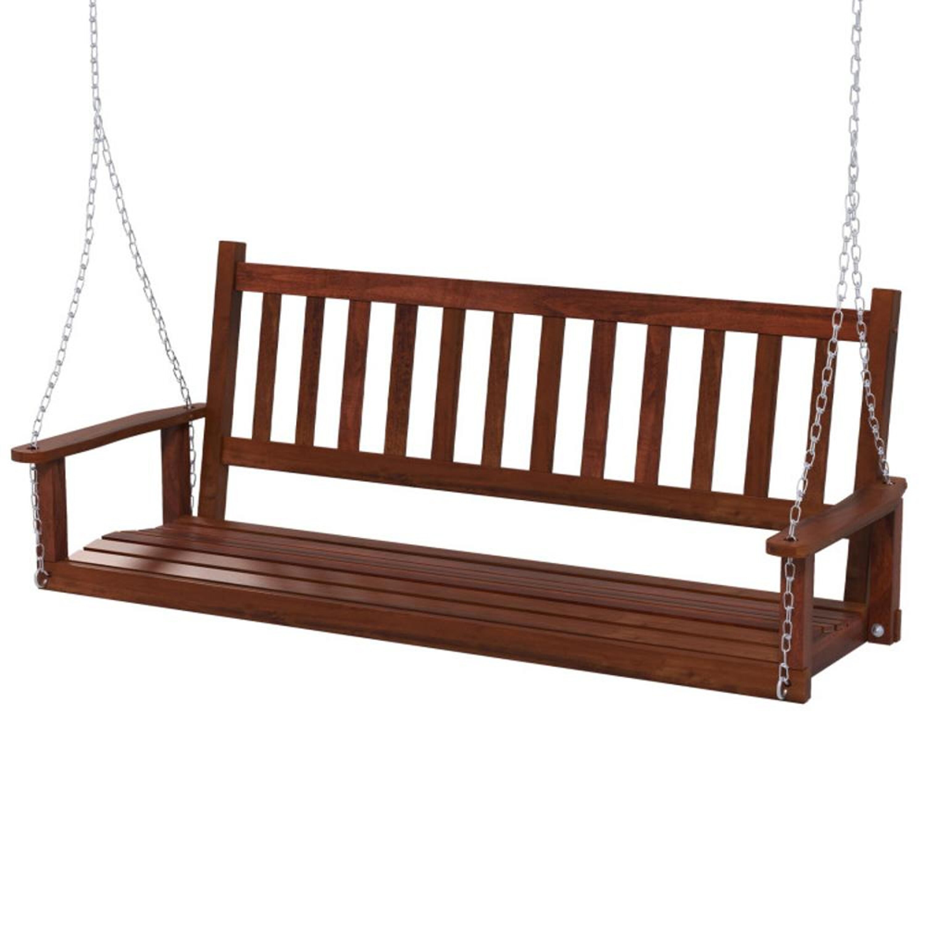 BABOOM BOM-1446BN-CO Outdoor Porch Swing 3 -person Brown Wood Outdoor Swing