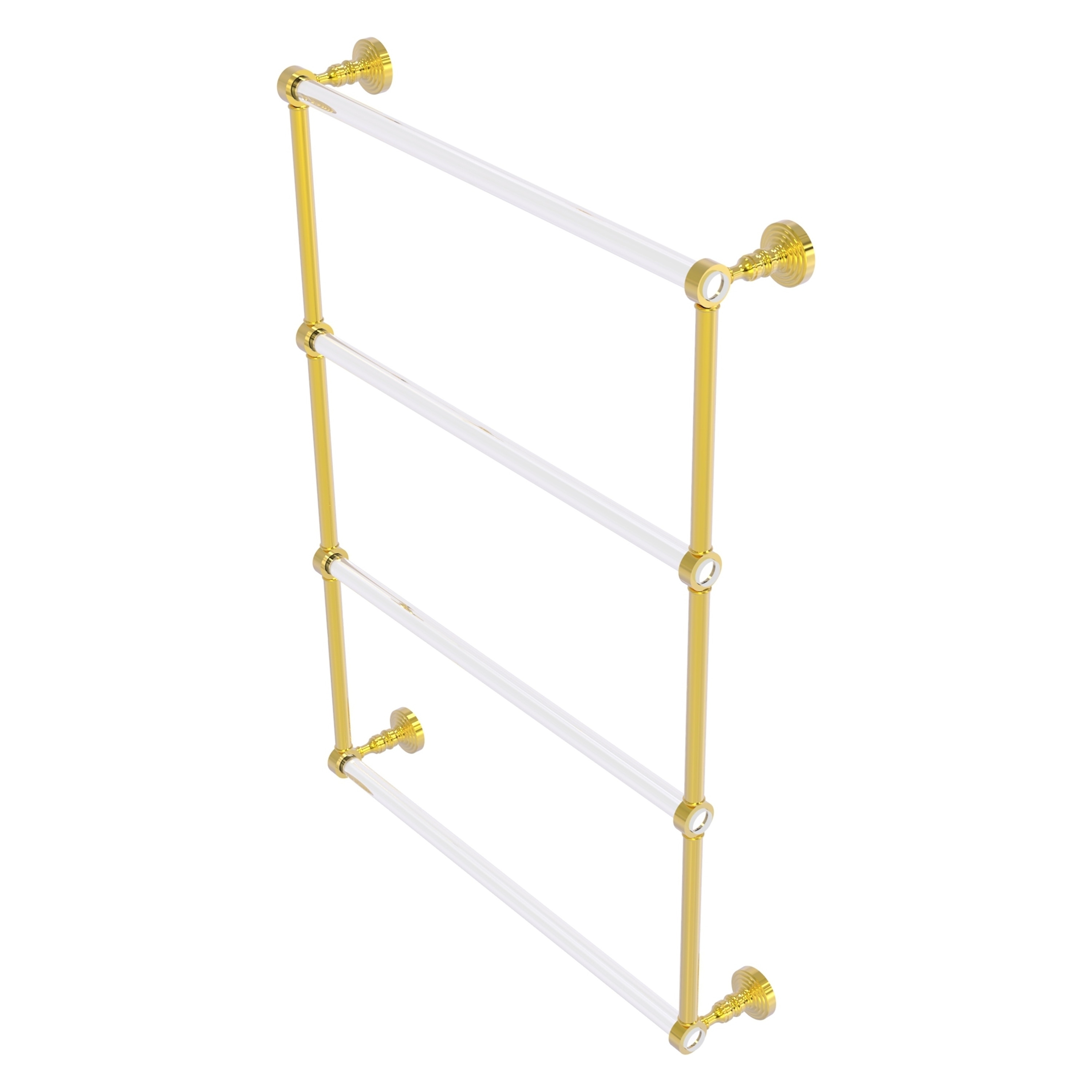 Allied Brass PG-28-24-PB Pacific Grove 24-in double Polished Brass Wall mount 4-tier Towel Bar