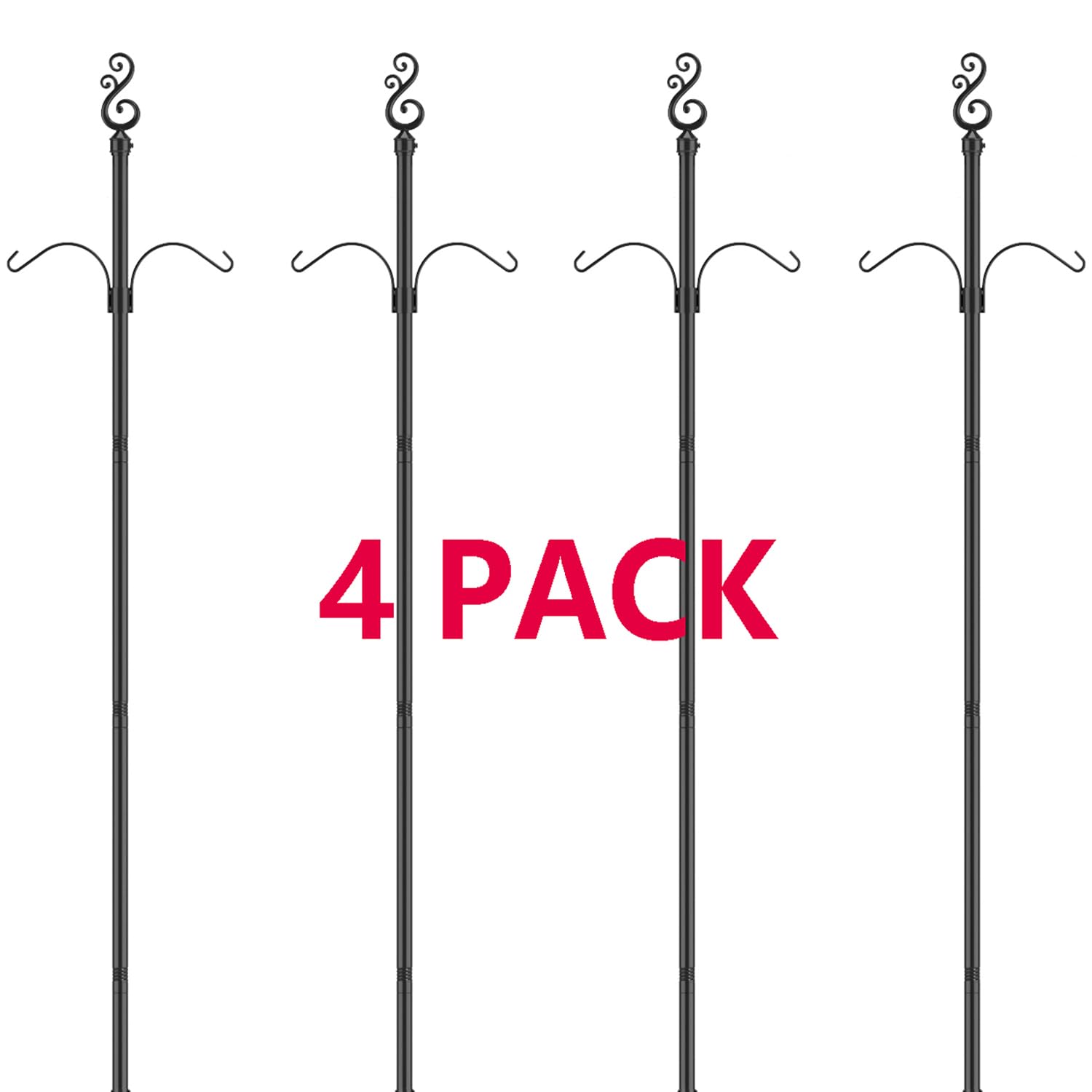 ITOPFOX 4 Pack Fence and Railing Mount String Light Poles 5Ft Metal ...