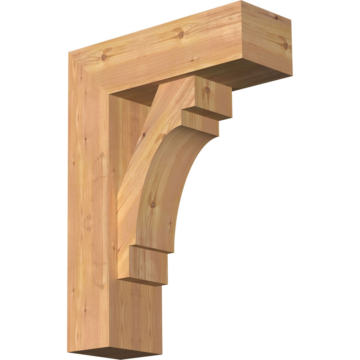 Ekena Millwork 1463172 Merced Block Smooth Bracket with Offset Brace 7-1/2-in x 22-in x 30-in Western red cedar Brown Wood Standard bracket