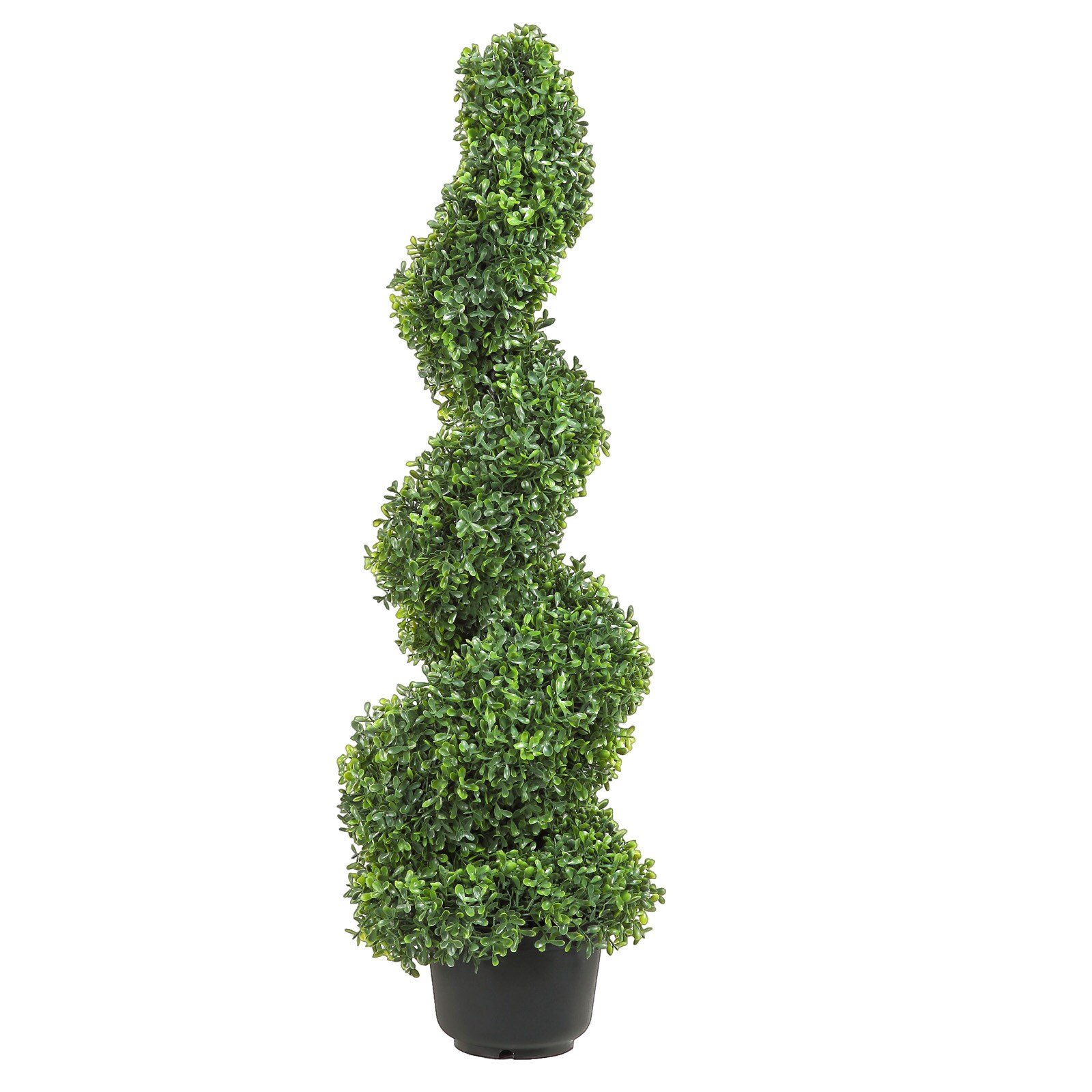 Huluwat - 2 pcs Artificial Boxwood Tower Topiary Spiral Artificial Plant 91cm high Decorative Pla...