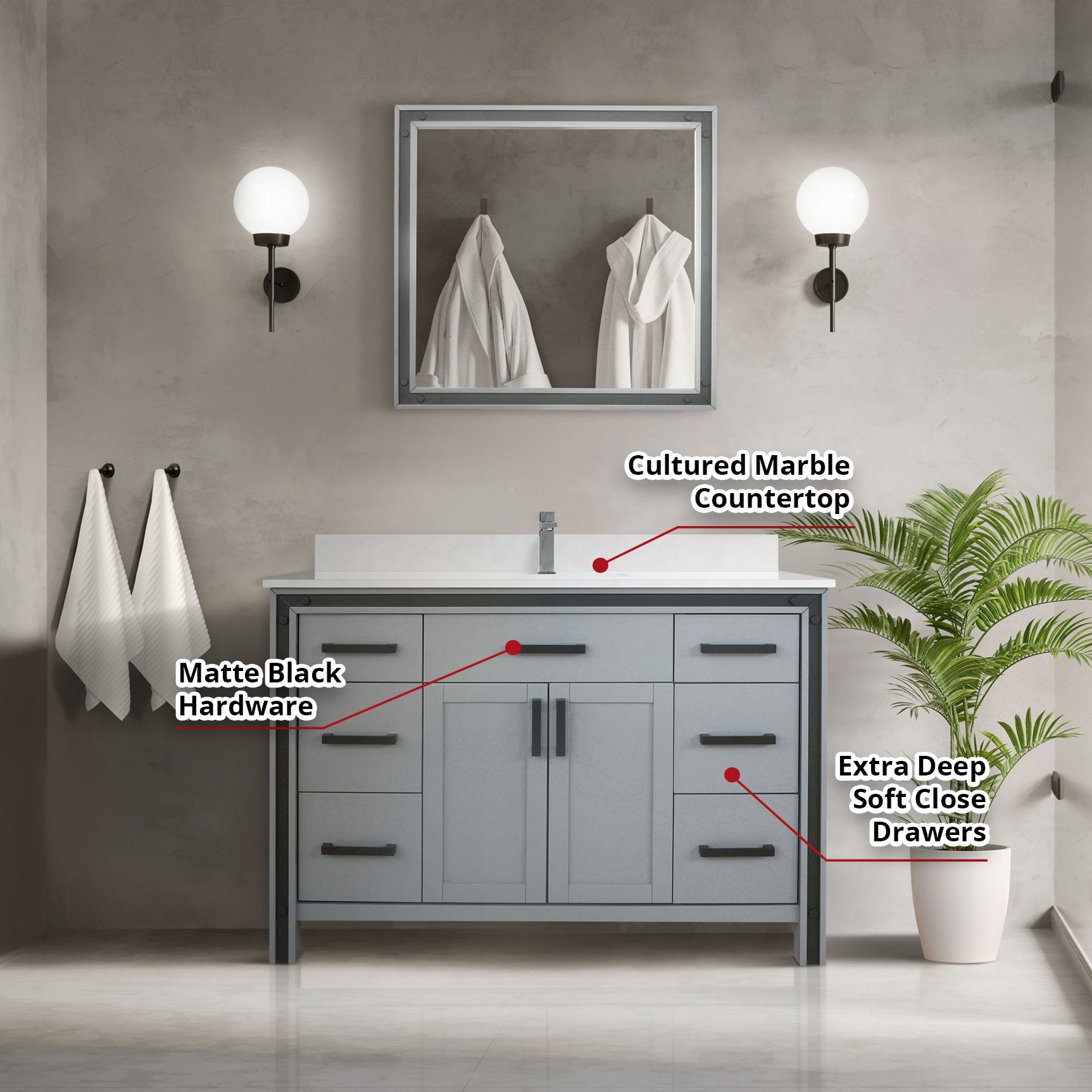 Lexora LZV352248SB00M34 vanities - View #7