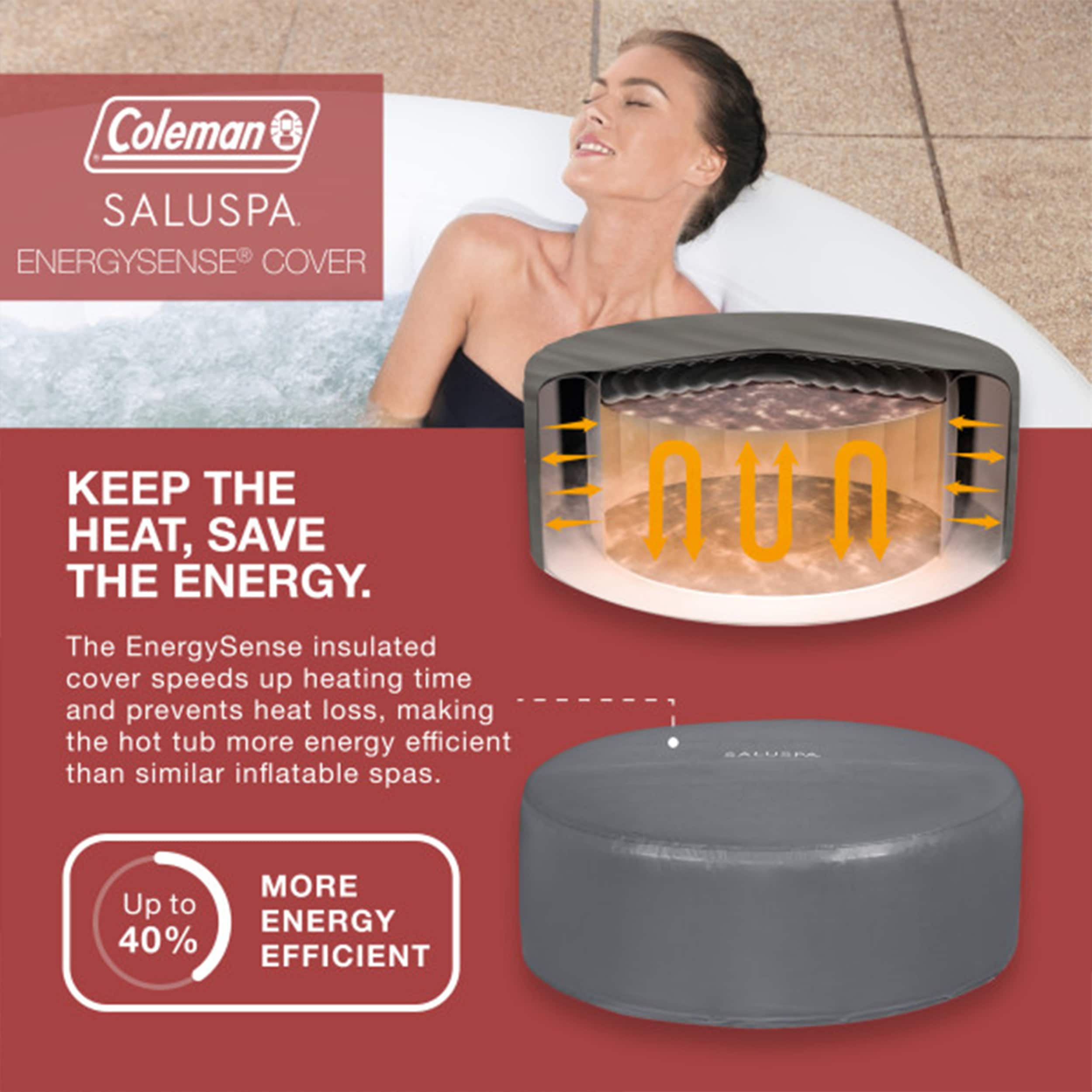 Coleman Black and White Inflatable Round 4-Person Hot Tub with AirJets
