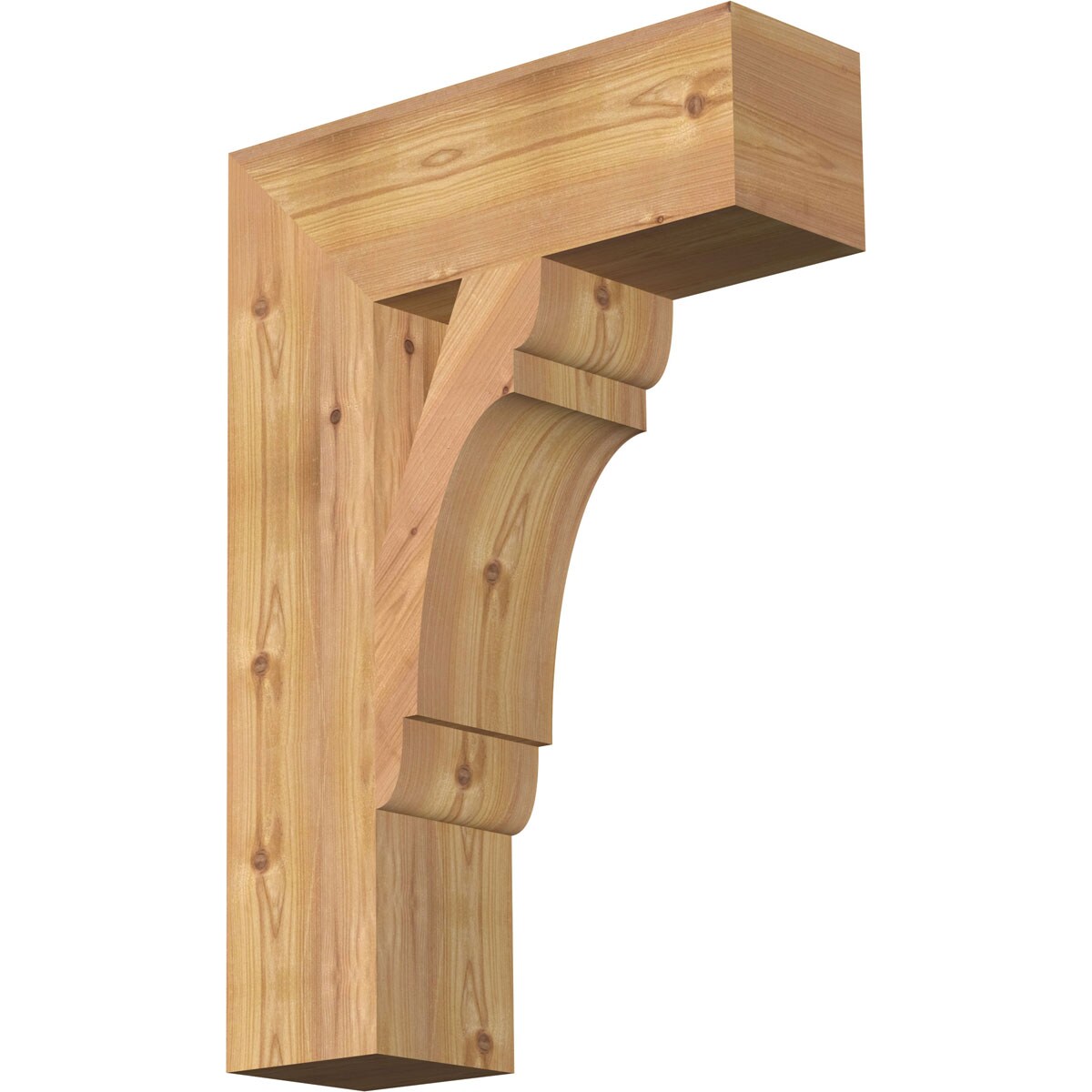 Ekena Millwork BKT06X18X26OLY05SWR Olympic block smooth 5-1/2-in x 18-in x 26-in Western red cedar Brown Wood Standard bracket