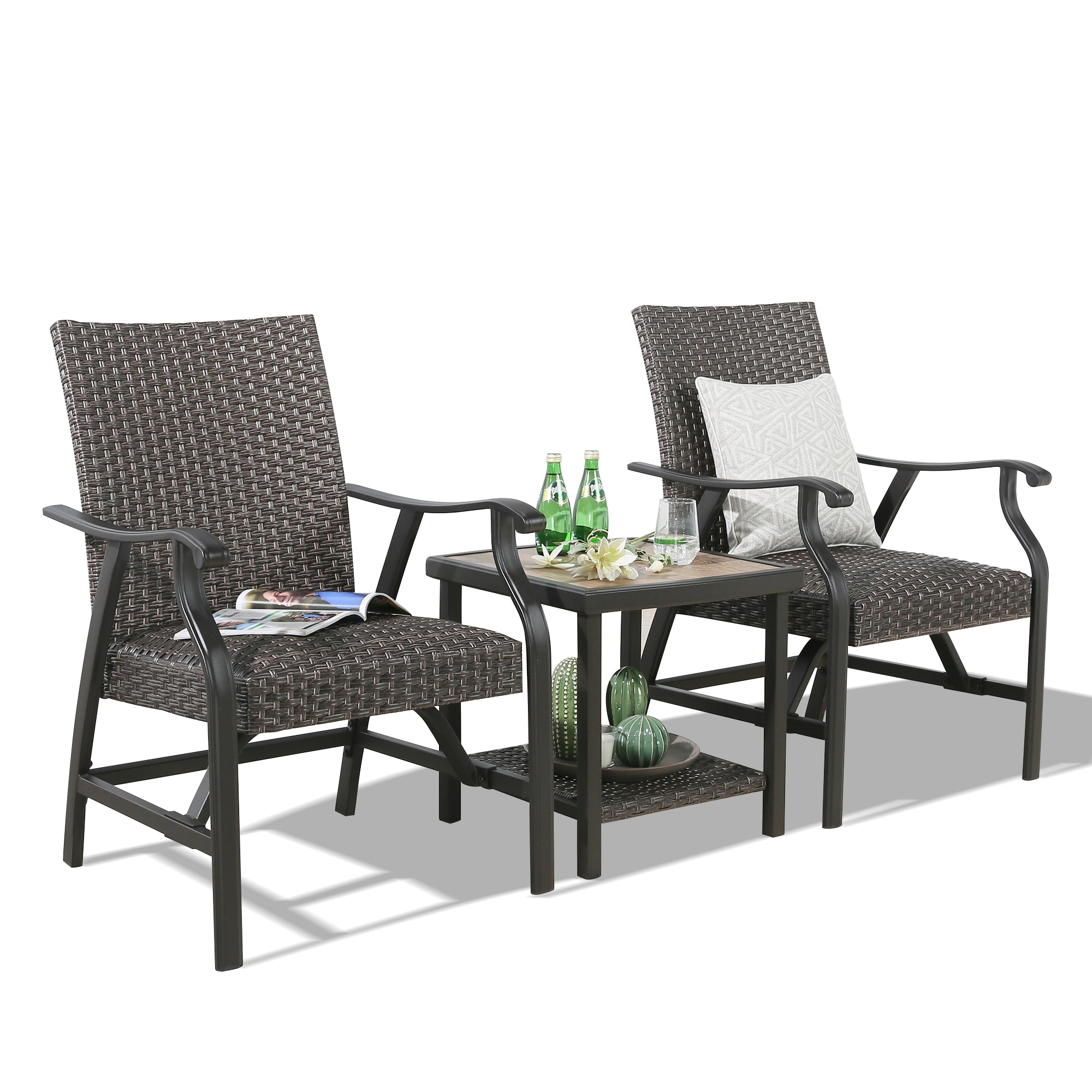 Patio Conversation Wicker Set Patio Furniture At Lowes.com