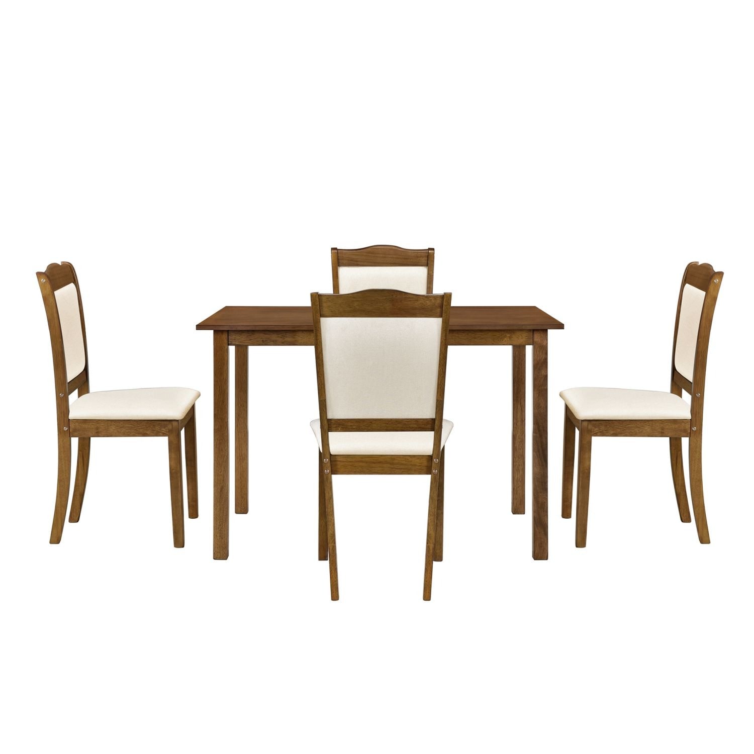 JASMODER WF293880AAD Walnut Contemporary/Modern Dining Room Set with Rectangular Table (Seats 4)